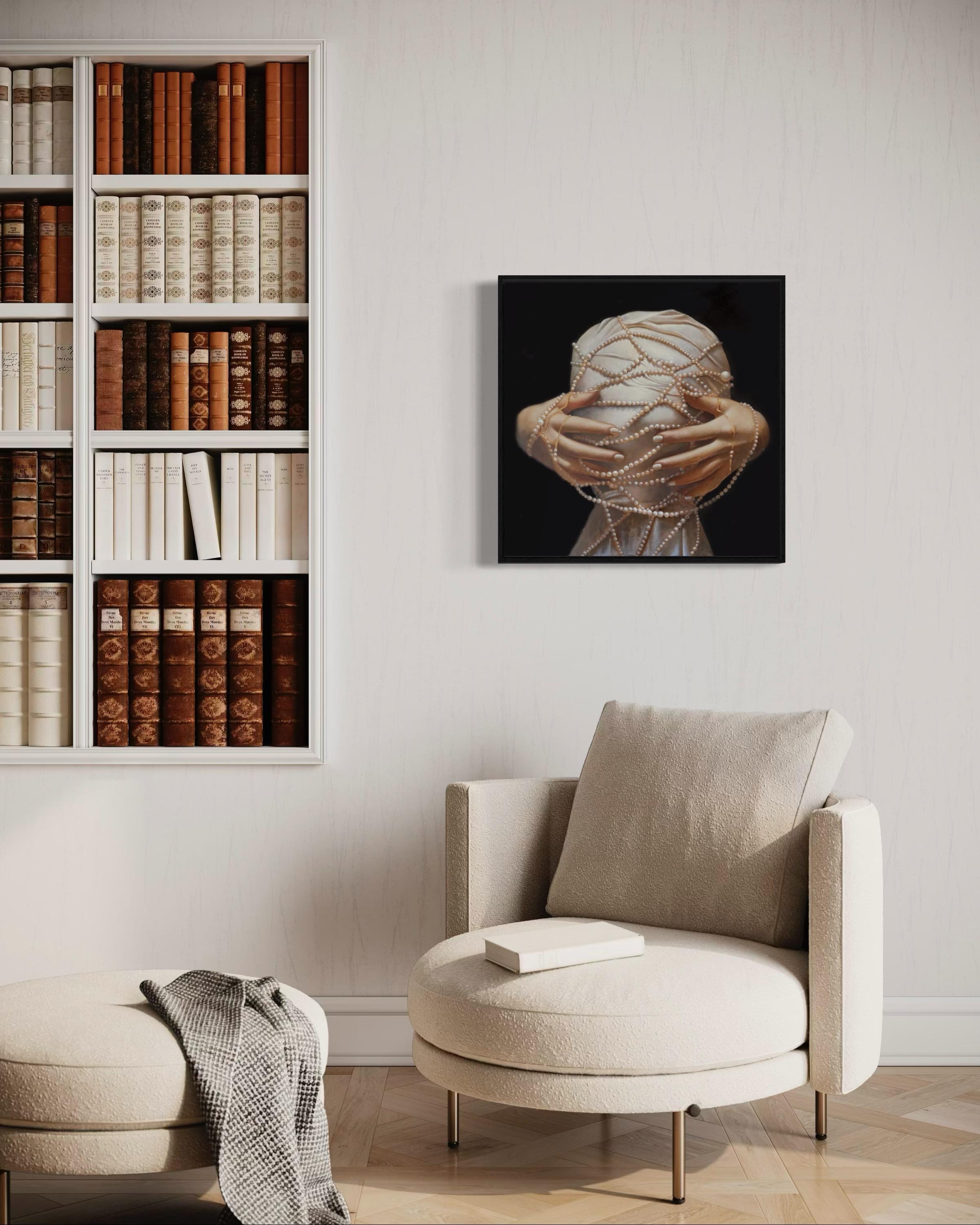 Hidden, 60x60cm, Öl auf Leinwand – Painting von Arina Korzhikova