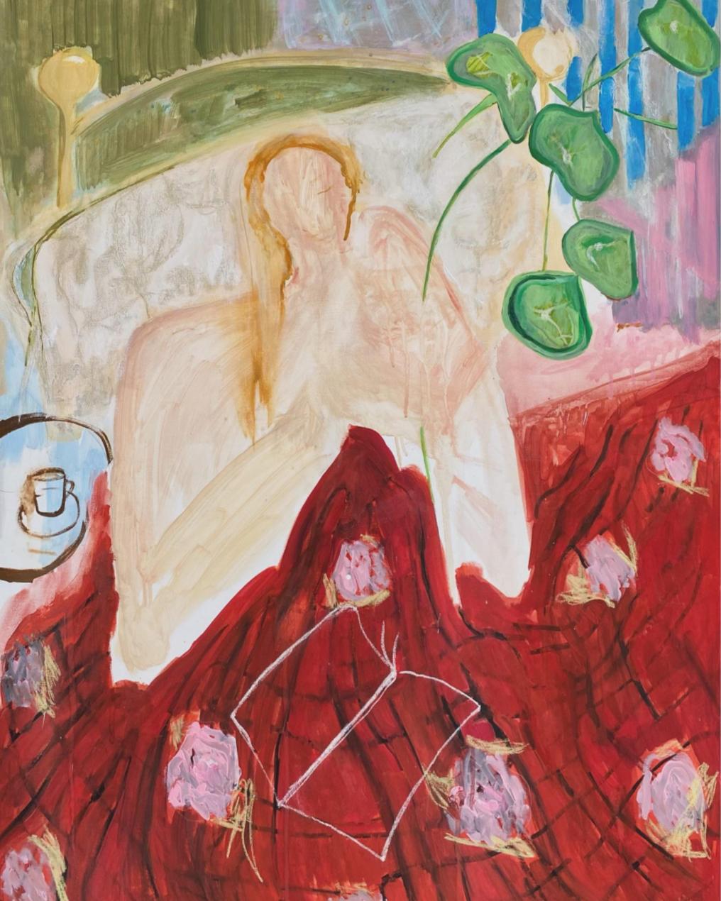And a rose arose, 90x70cm, acrylic, pastel, canvas