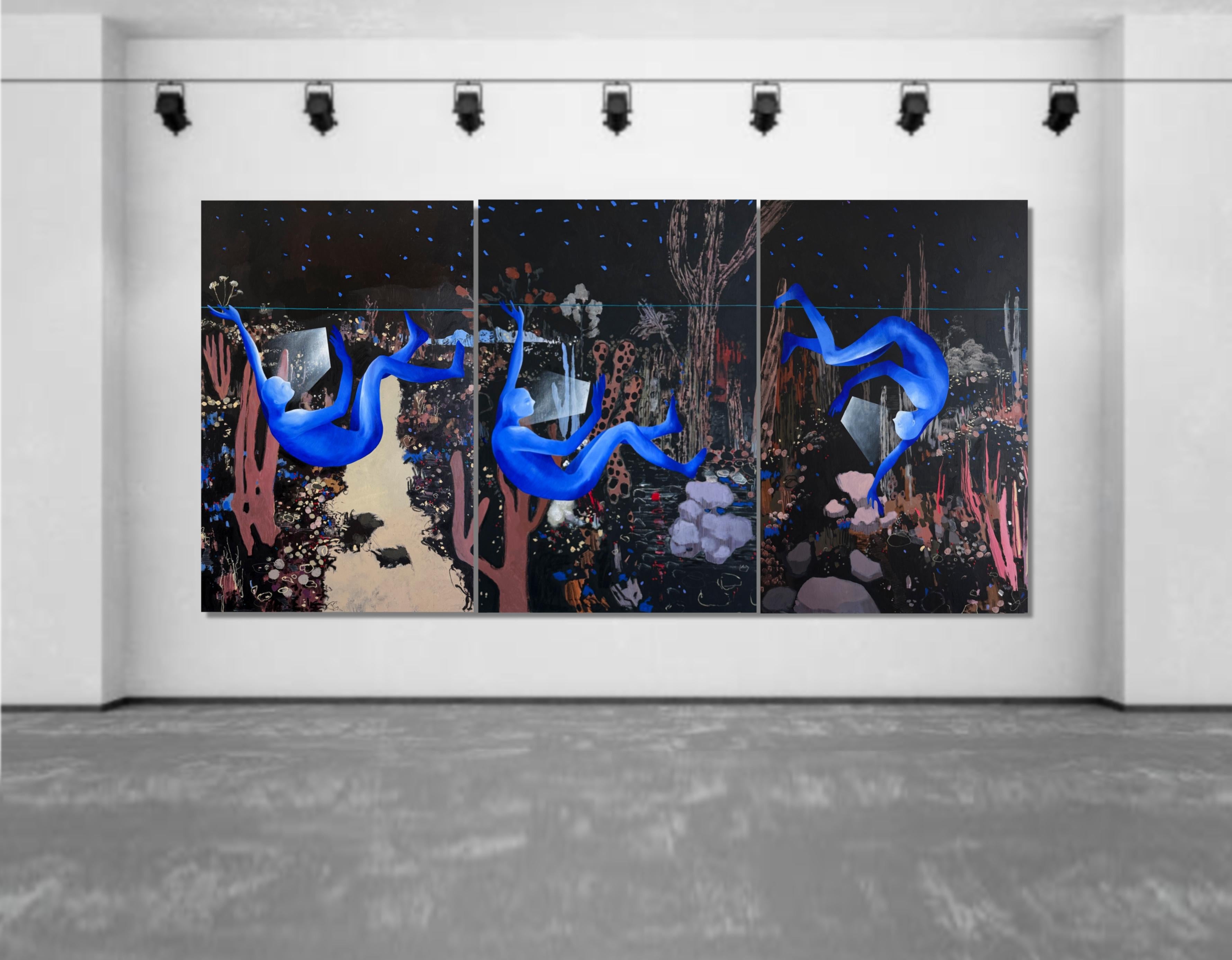 A step into the exploration of human identity in the digital age. The figures, reminiscent of monkeys, silently staring at their mobile phone screens, create a sense of loss of connection with the world around us and ourselves.

I raise an important