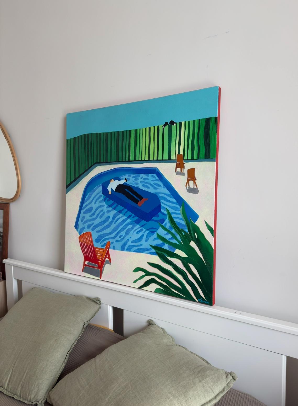 Fun time, 80x80 cm, acrylique  sur toile - Contemporain Art par Elizeveta Pugacheva