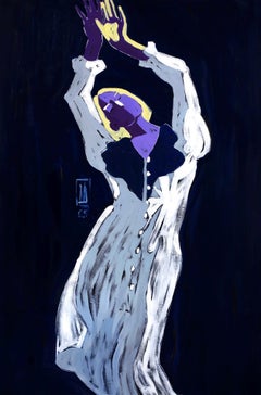 Nuoto notturno , 120x80cm, olio su tela