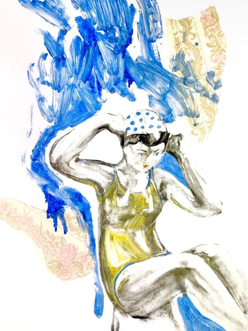 Baigneur, 40x30cm, monotype/papier