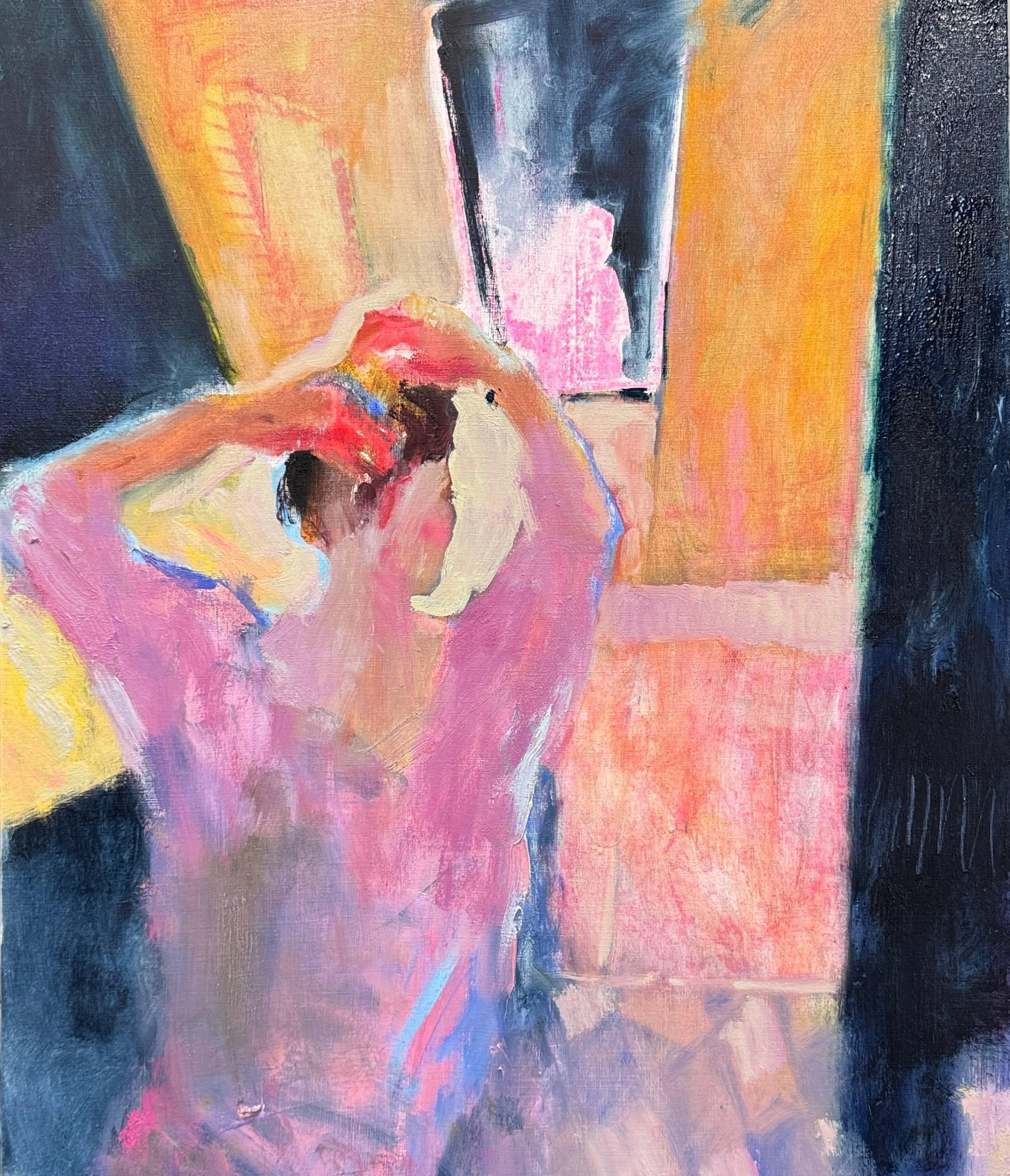 Femme, 60x50cm, toile/huile/monotype/xérolithographie.
