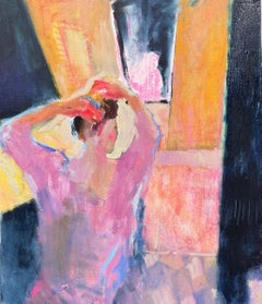 Femme, 60x50cm, toile/huile/monotype/xérolithographie.