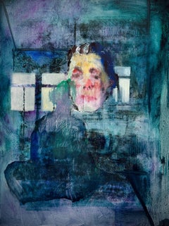 Femme, 80x60cm, toile/huile/monotype/xérolithographie.