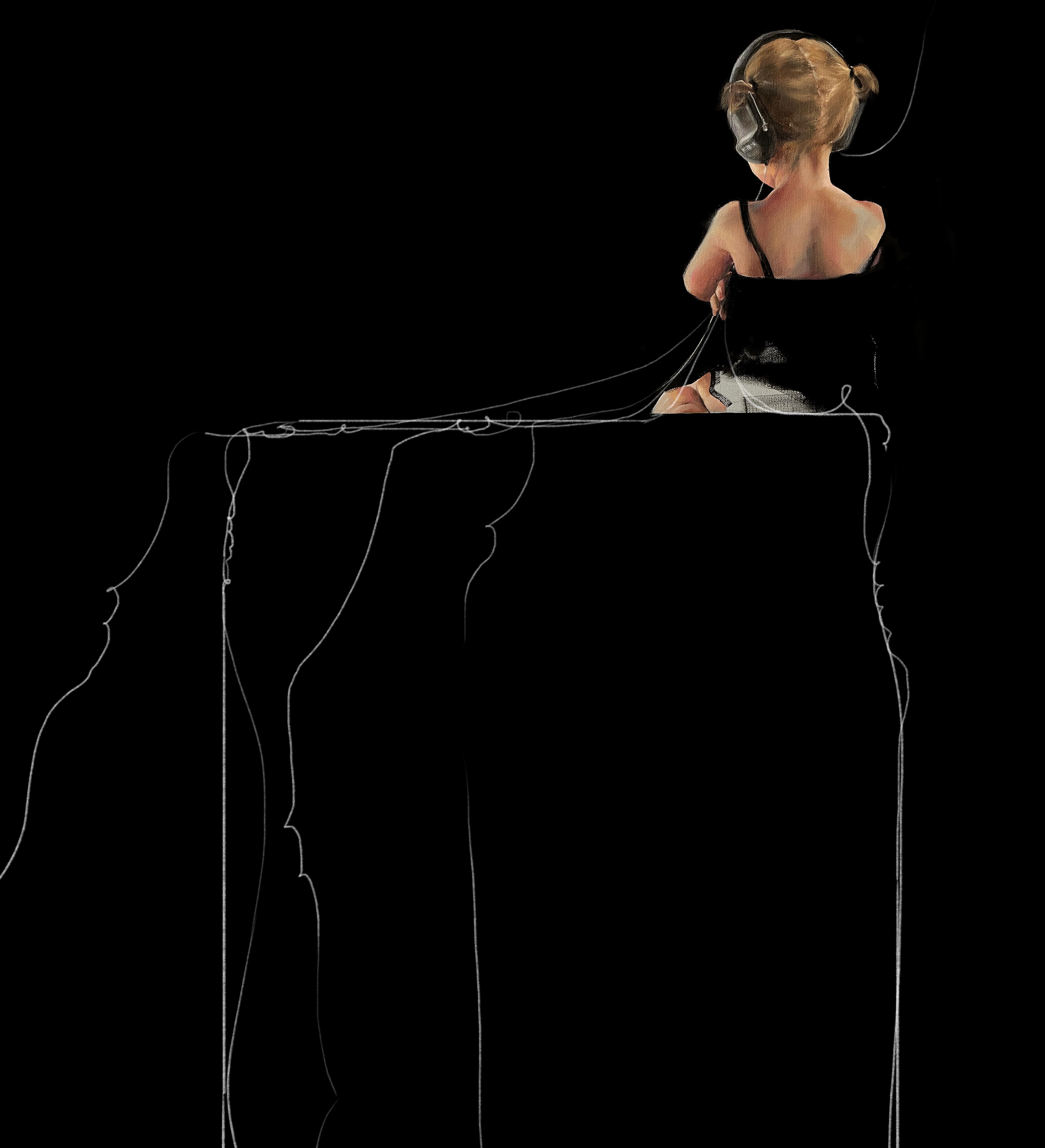 Lana Stalnaya Figurative Painting - Liaison, canvas / oil 130x120 cm