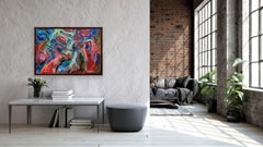 Immersion, 70 x 100 cm, acrylique, huile, toile