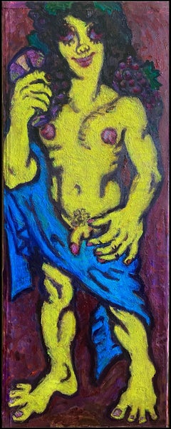 Bacchus ivre, 130x55 cm, huile sur toile