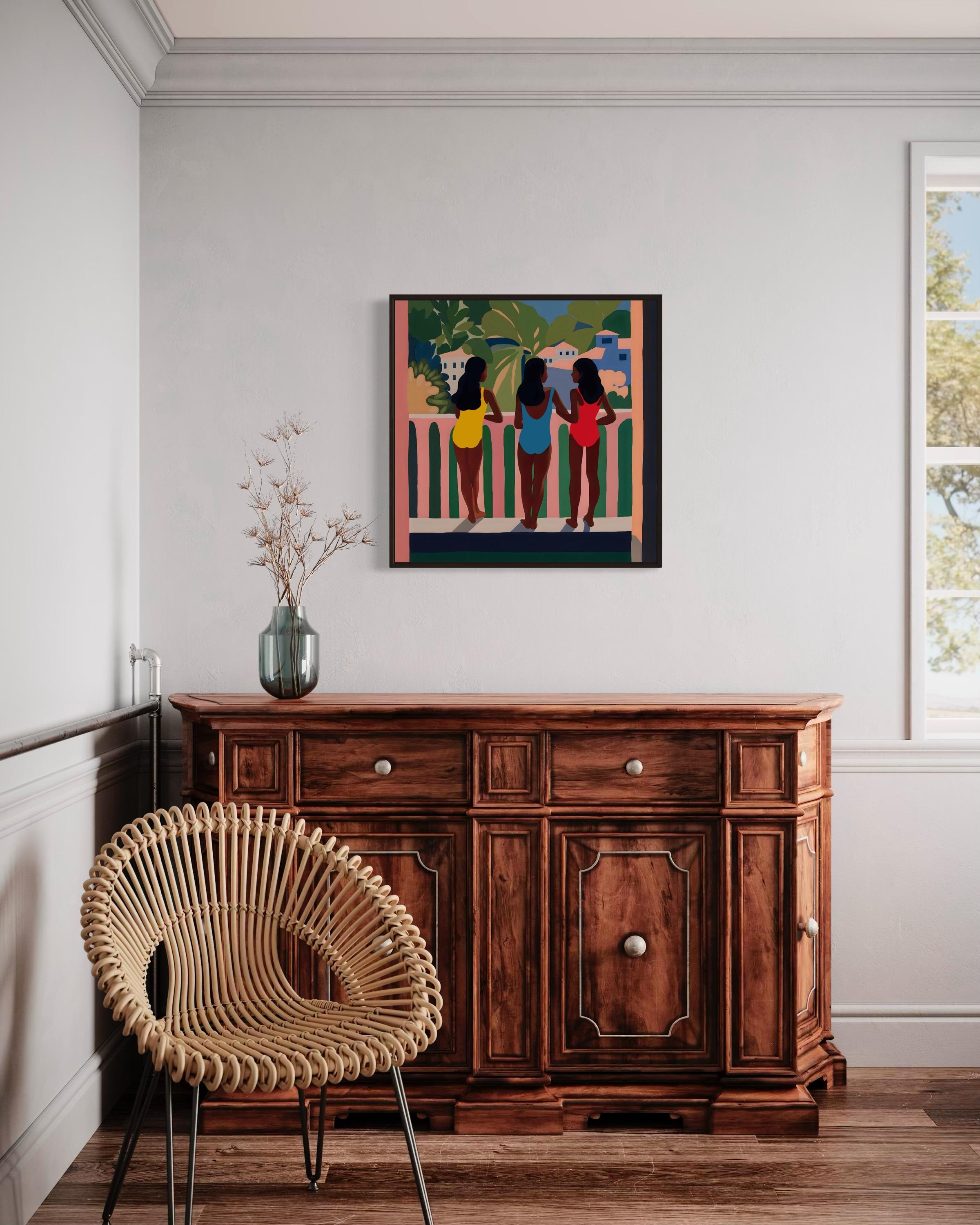 sisterhood , 70x70cm, print on canvas.Edition 20 pcs. - Pop Art Art by Nina Tsoriti