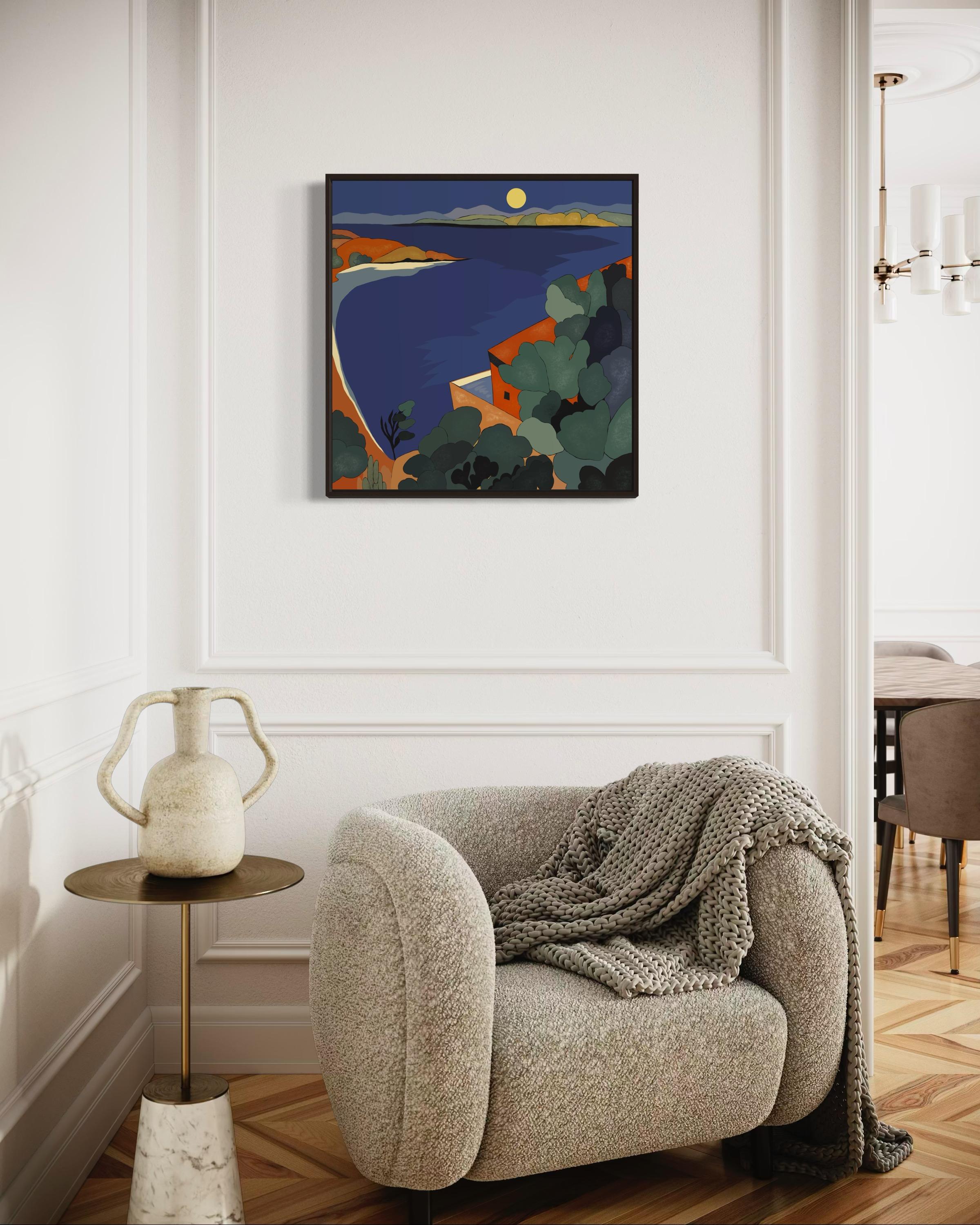 Seascape , 70x70cm, print on canvas.Edition 20 pcs. - Pop Art Art by Nina Tsoriti