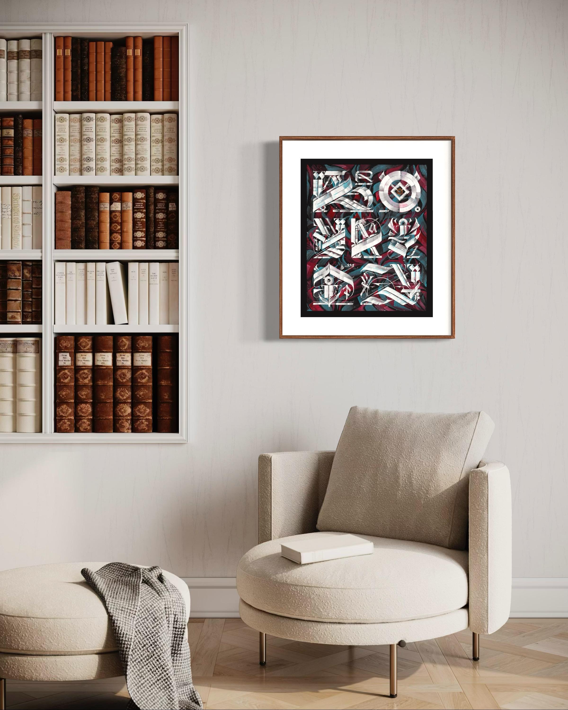 The work is sold without a frame and mat