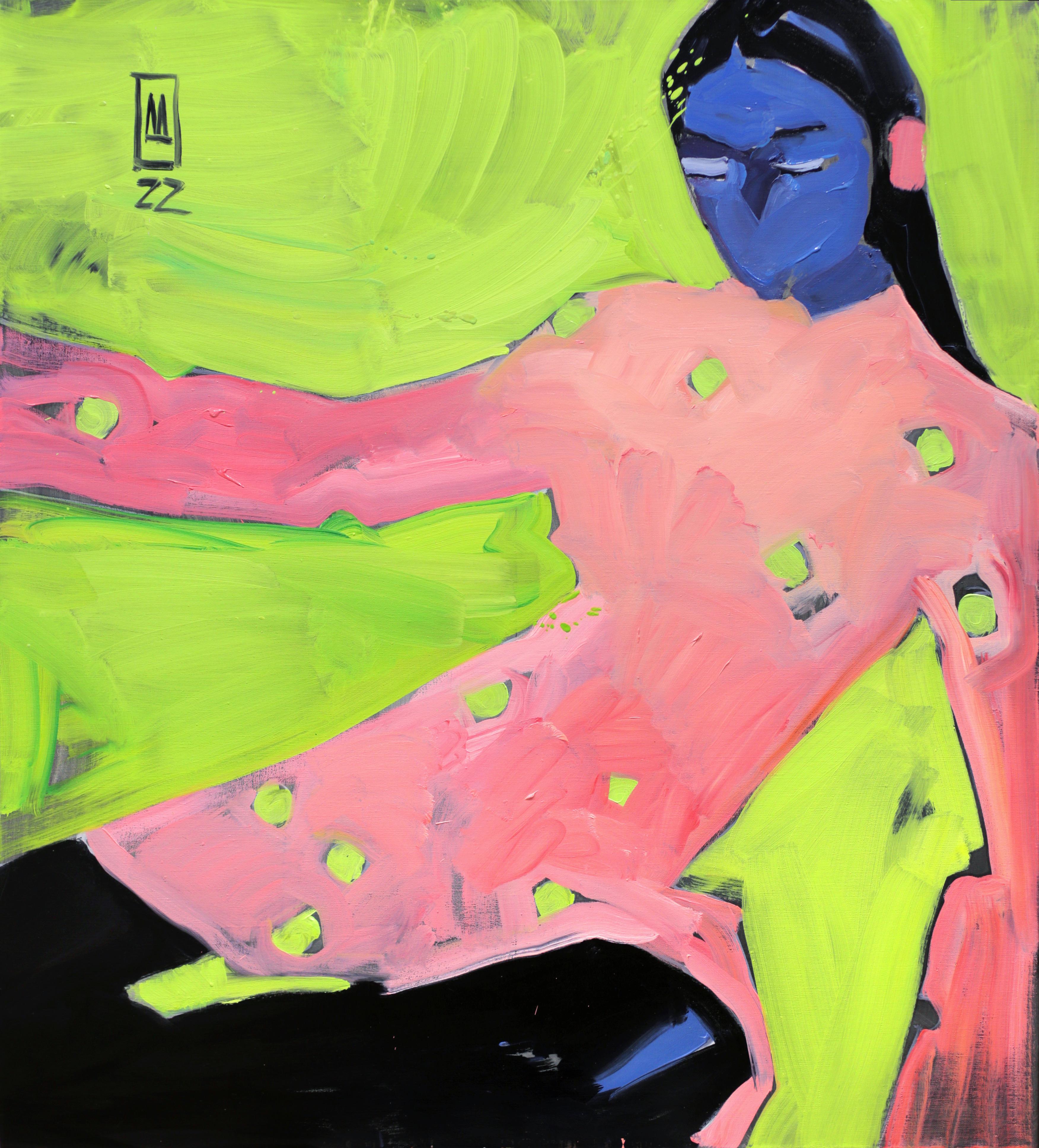 At the party, 100x90cm, oil on canvas - Painting by Anastasiia Danilenko