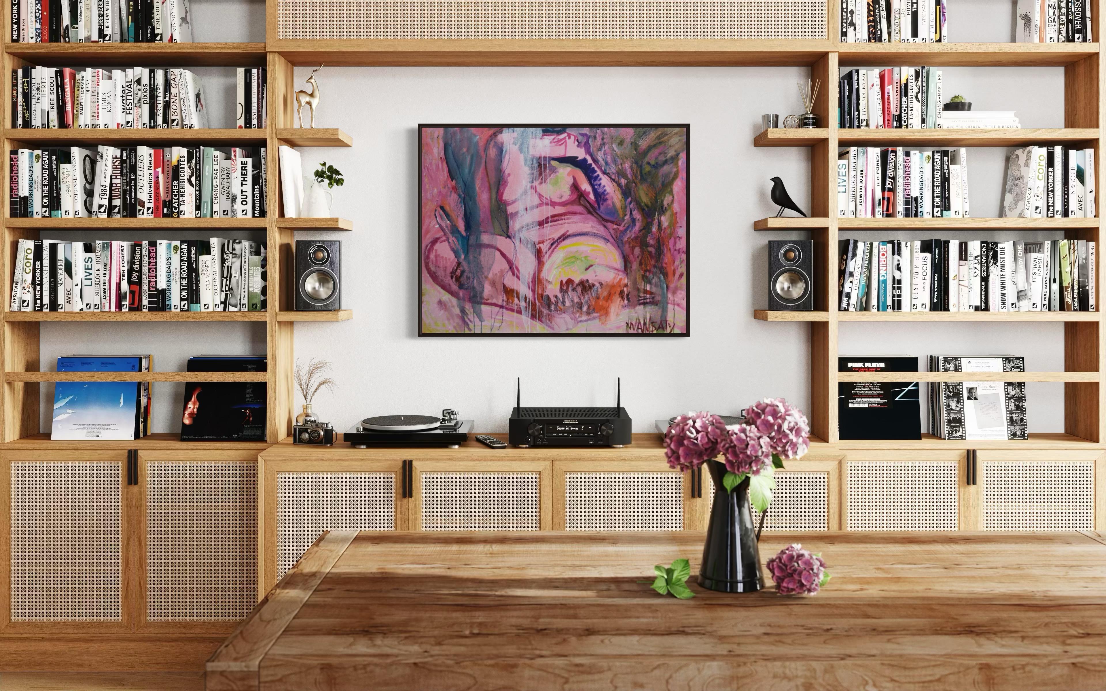 Pink, 80x100cm, acrylic, oil, canvas - Neo-Expressionist Painting by Tatiana Levchenko