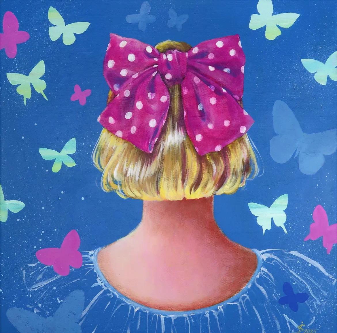 Vuelo de la mariposa, 40x40cm, acrílico/lienzo