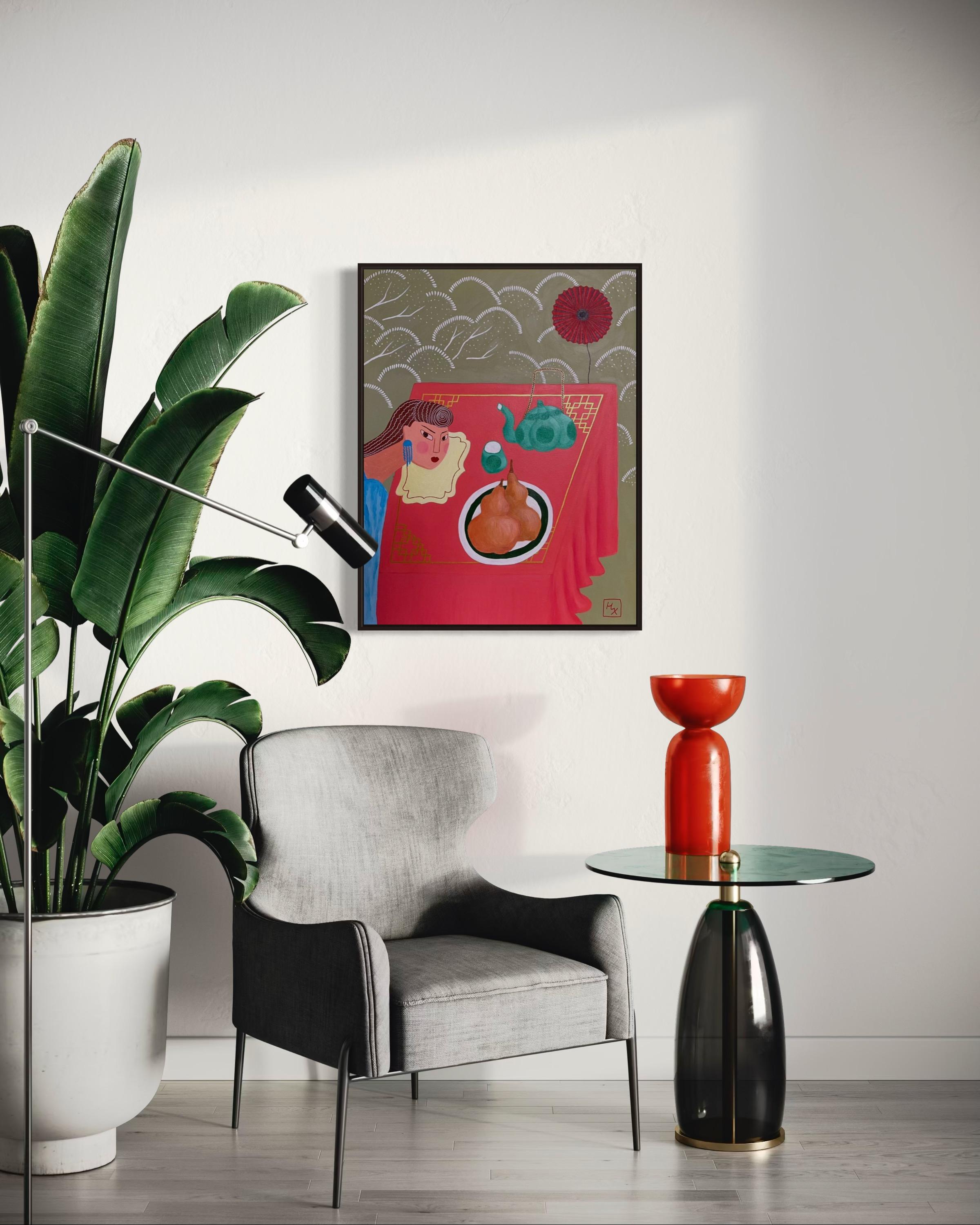 The Sun and the Gourds, 90x70 cm, acrylic on canvas For Sale 6