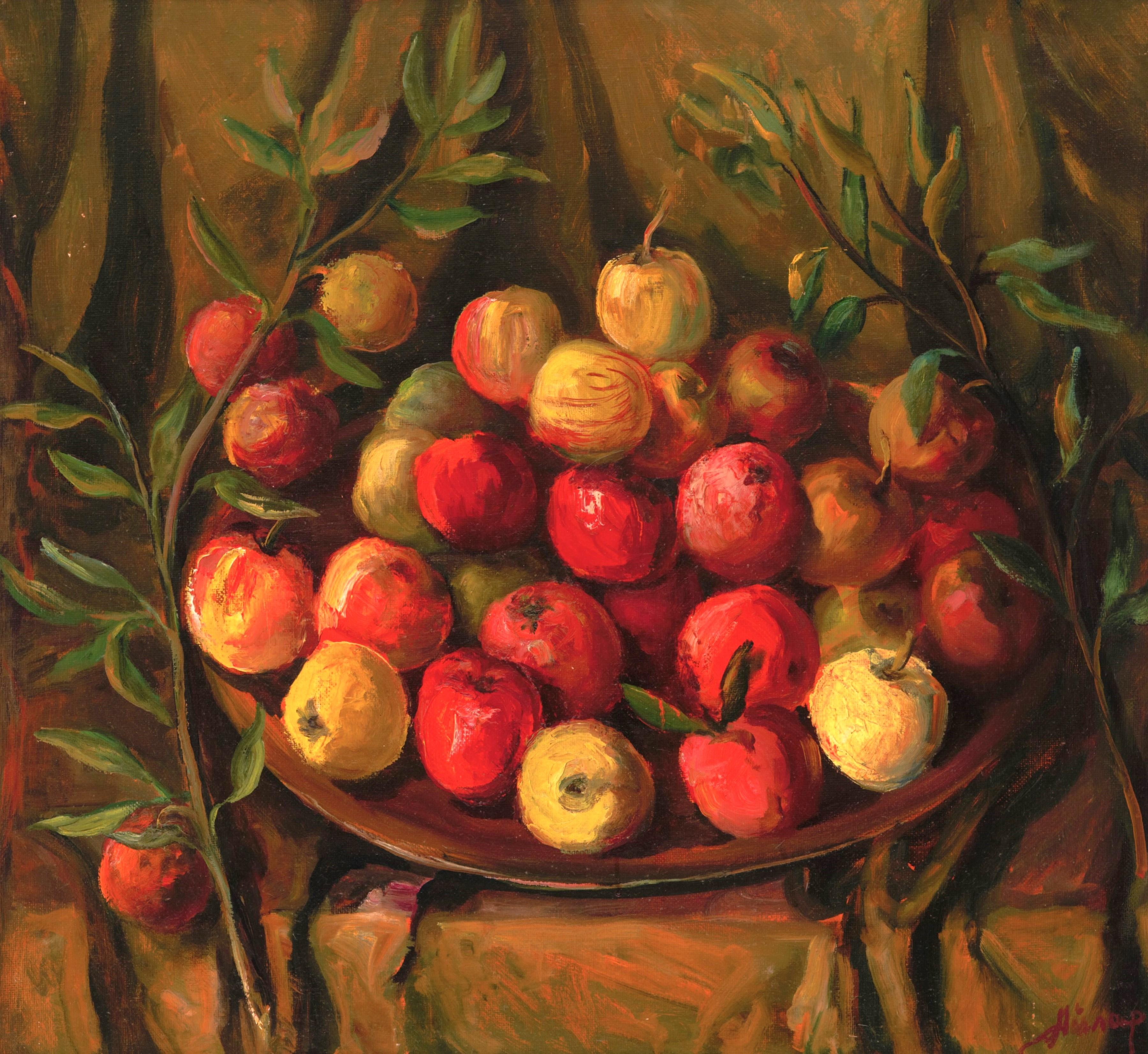 Apple Savior, 64x70 cm, Öl auf Leinwand