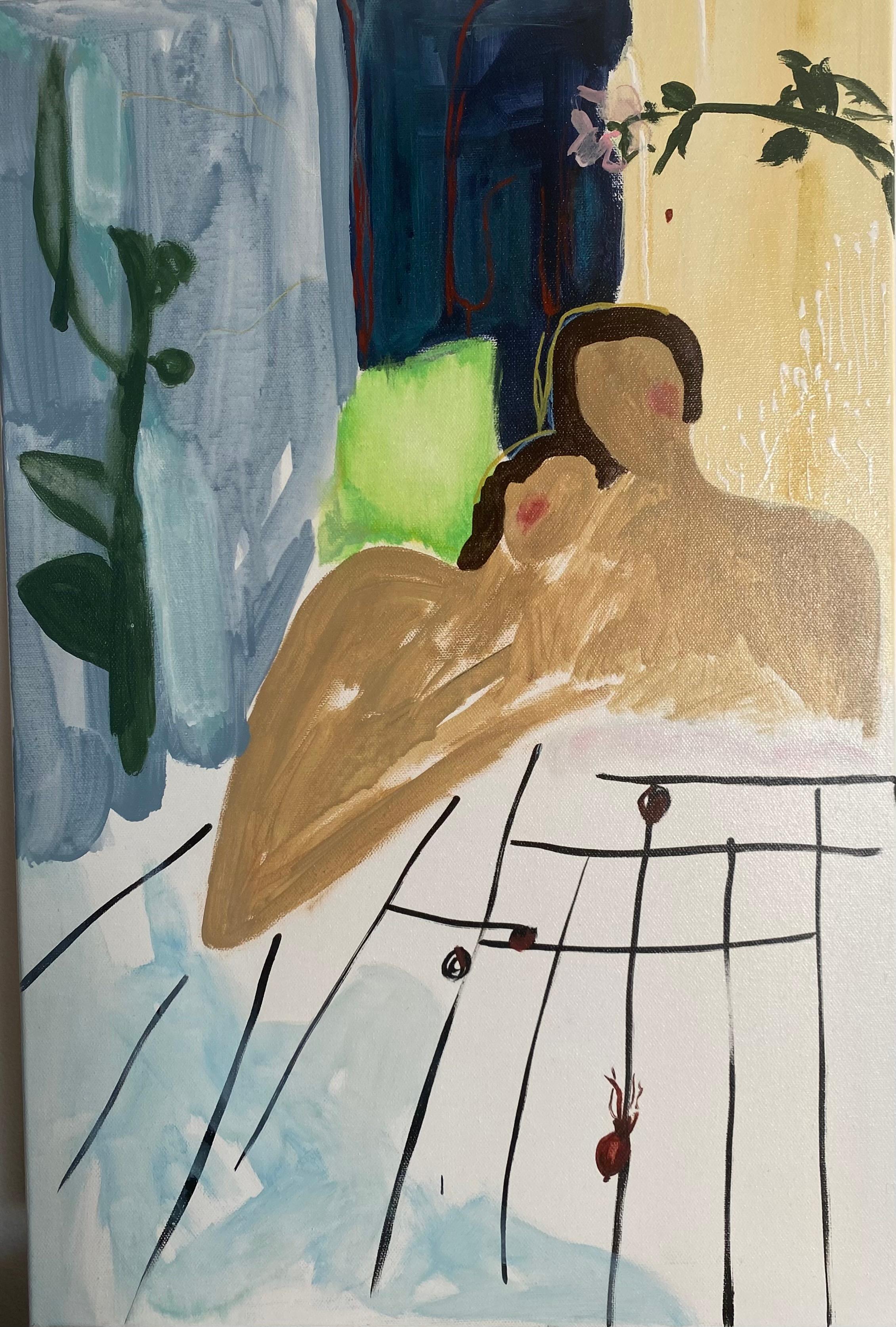 “The Lovers”, 60x40cm, acrylic, pastel, canvas - Art by Alexandra Strogonova