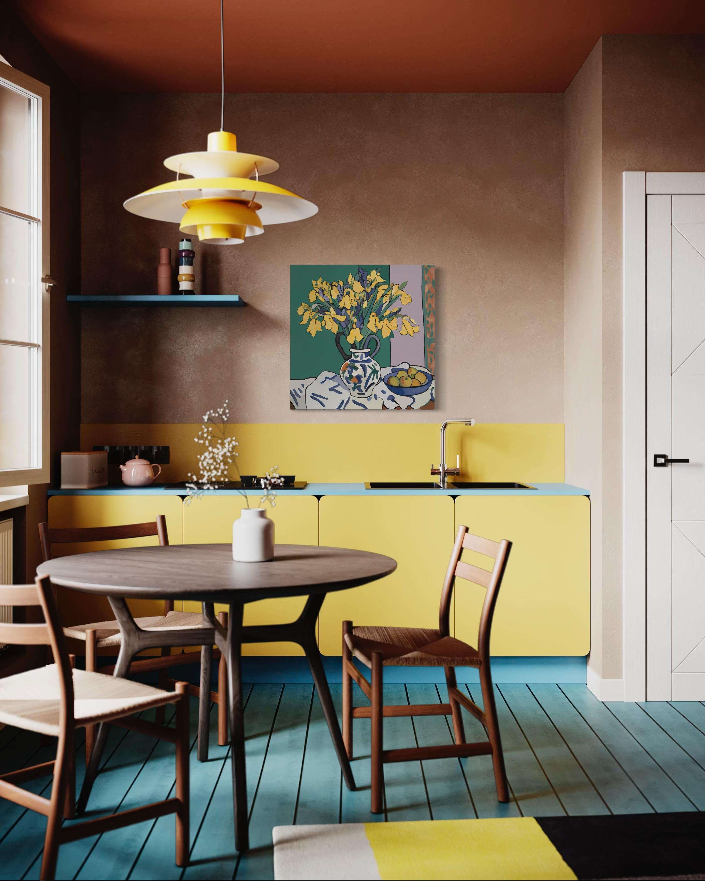 Natura morta con iris , 70x70cm, stampa su tela. Edizione 20 pezzi. in vendita 2