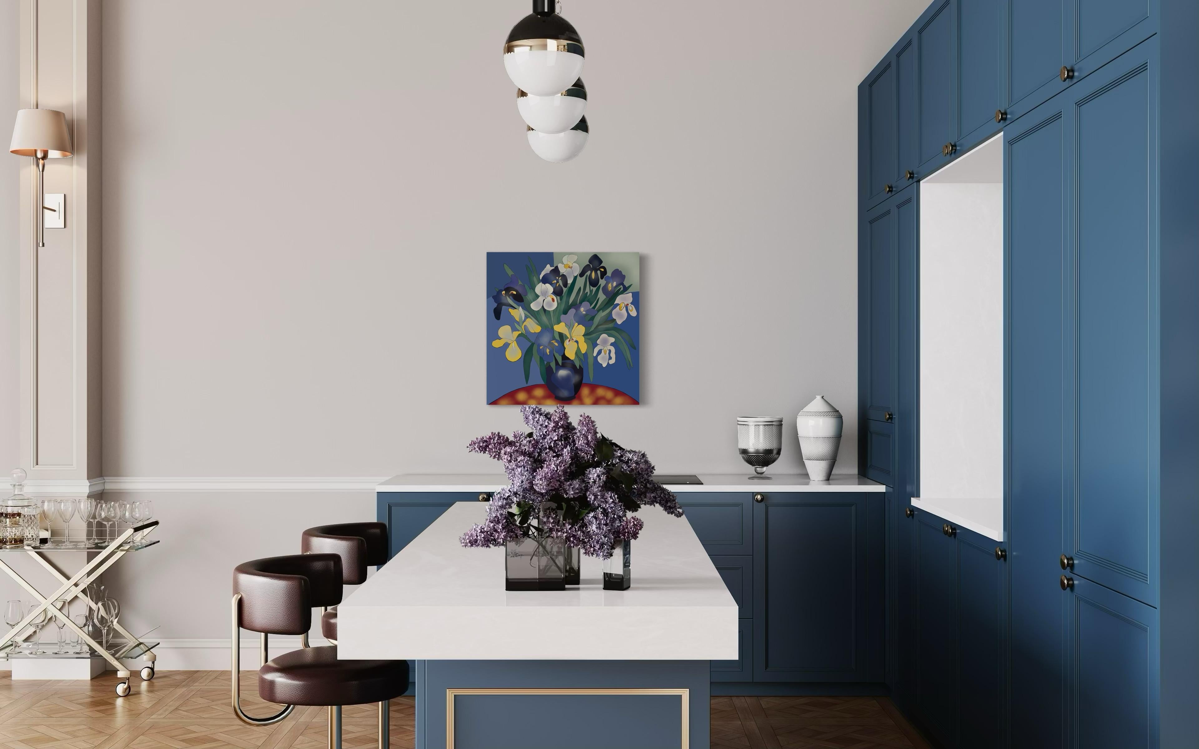 Bodegón con lirios , 70x70cm, impresión sobre lienzo.Edición 20 uds. - Art Arte pop de Nina Tsoriti