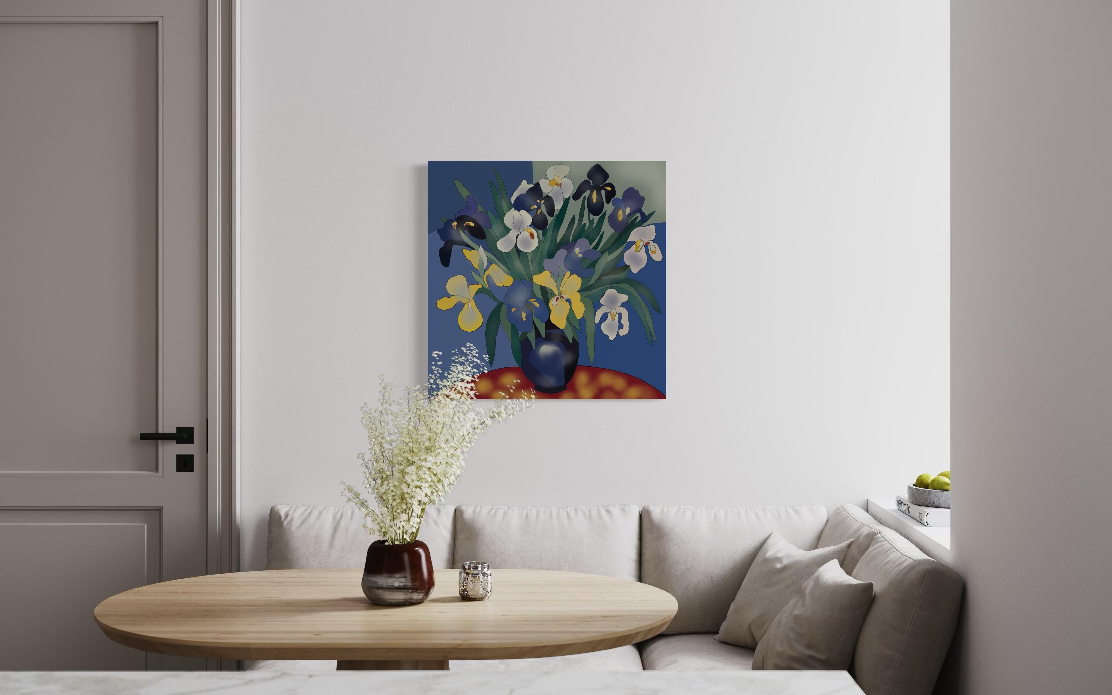 Bodegón con lirios , 70x70cm, impresión sobre lienzo.Edición 20 uds. en venta 3