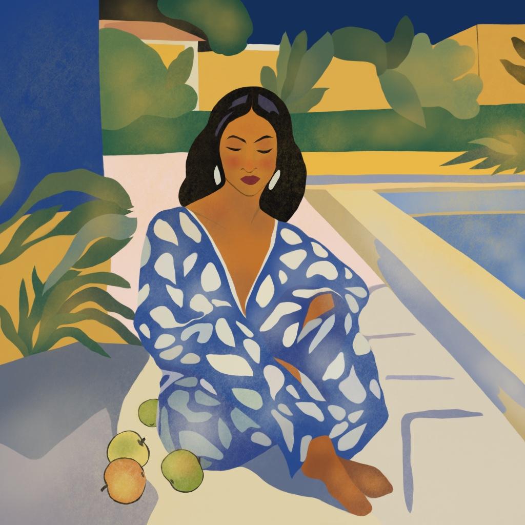 Temps d'été, 70x70cm, impression sur toile, édition 20 pièces. - Print de Nina Tsoriti