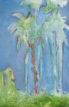 Palm trees in ice, 55x35 cm, oil/canvas