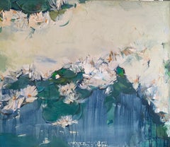 Seerosen, 100x110cm, Öl auf Leinwand