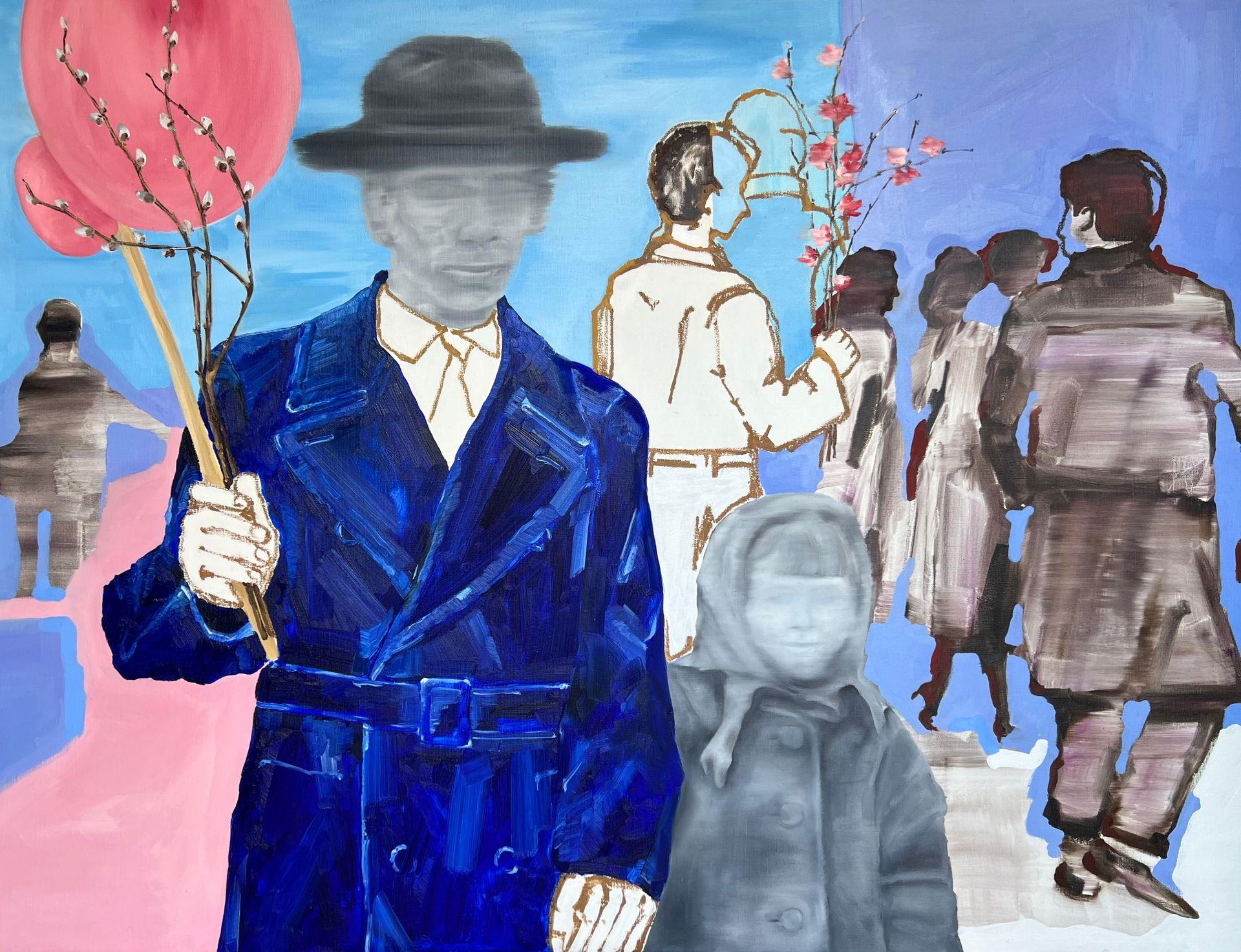 The wind of our hopes. 100x130cm. Oil, oil pastel, canvas