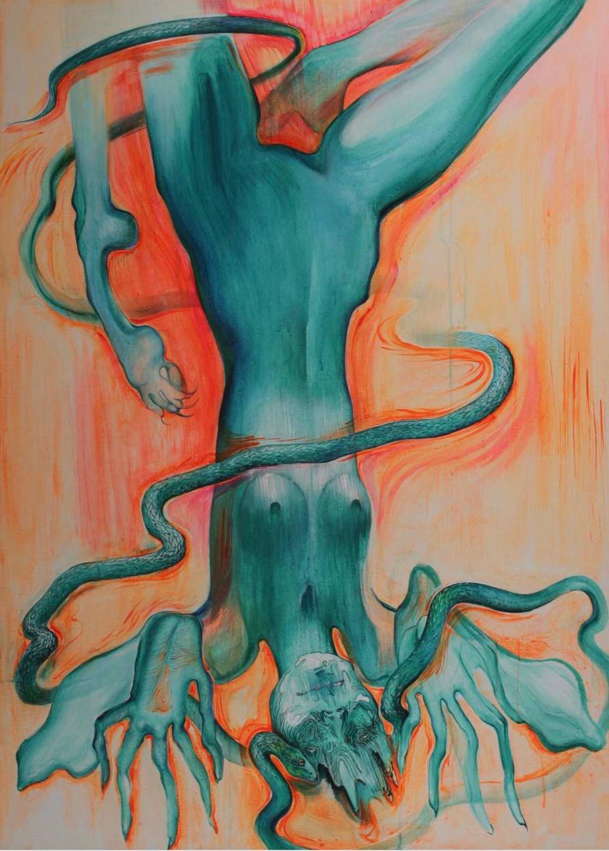 Series "Succubi", 110x80 Acrylic on canvas - Painting by Varvara Balashova