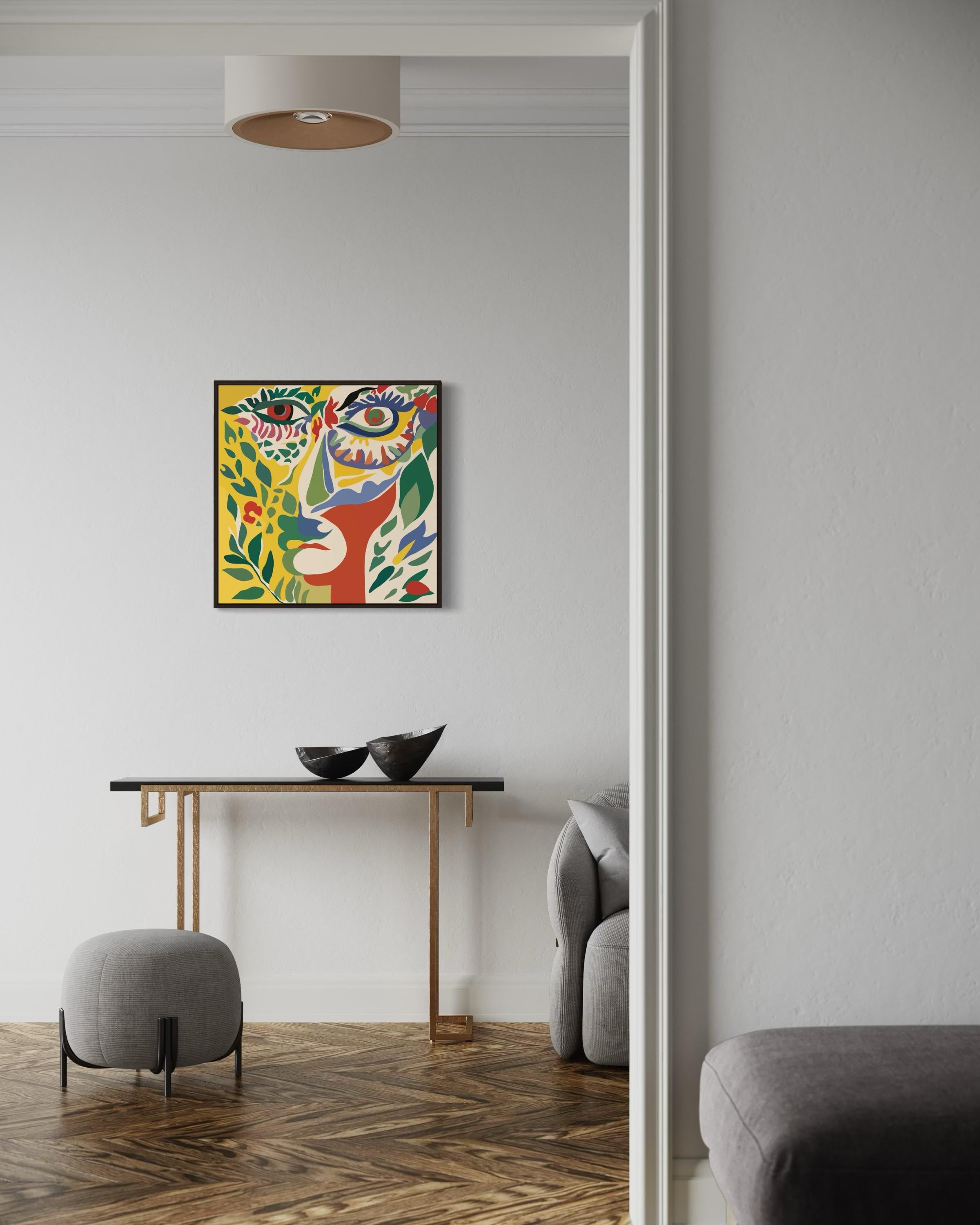 Portrait d'une femme, 70 x 70 cm, impression sur toile, édition 20 pièces. en vente 3