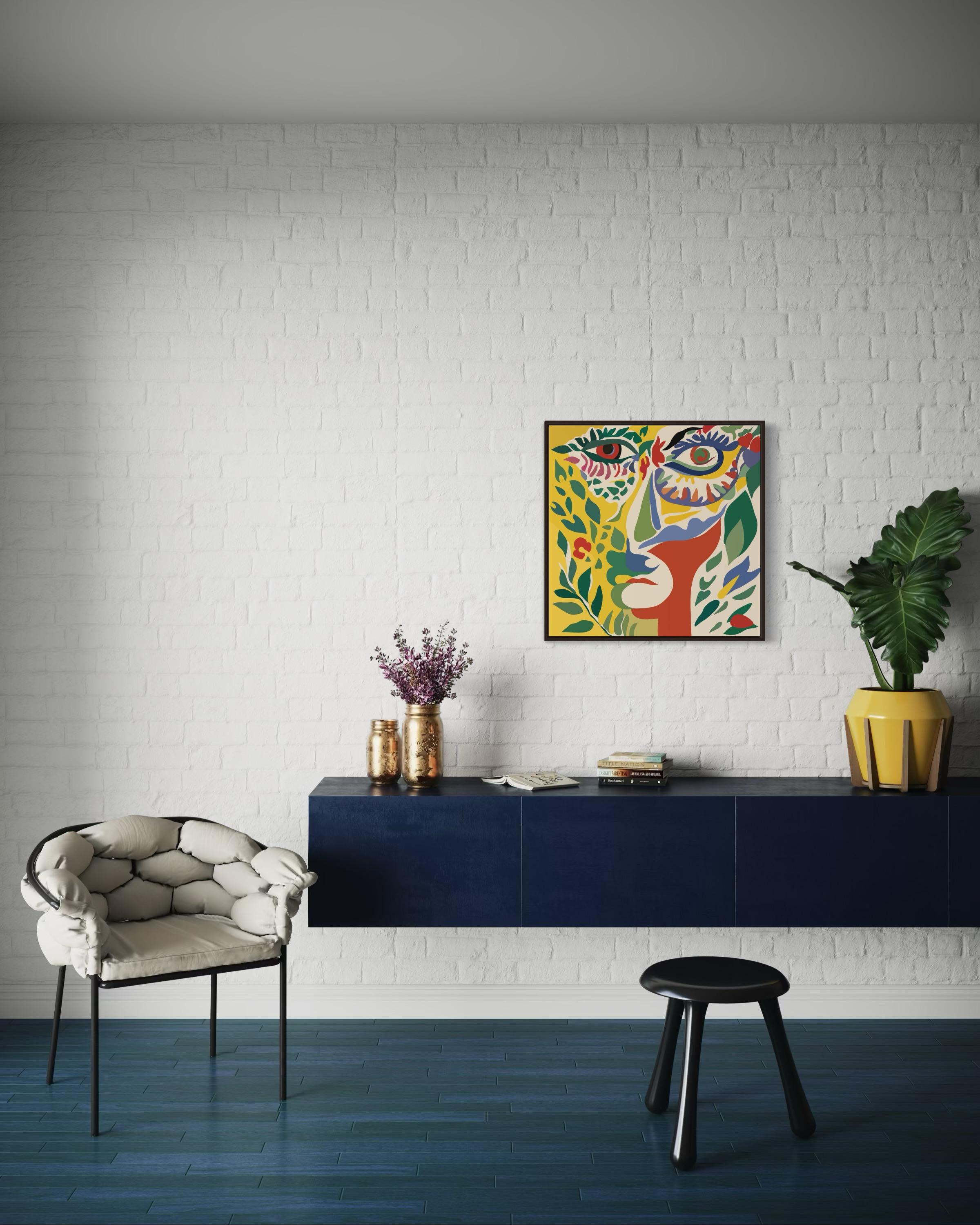 Portrait d'une femme, 70 x 70 cm, impression sur toile, édition 20 pièces. en vente 4