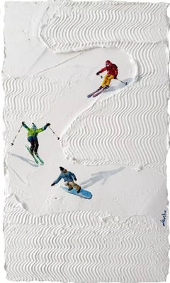 Descente abrupte, 29x21cm, Acrylique sur toile, pâte de texture