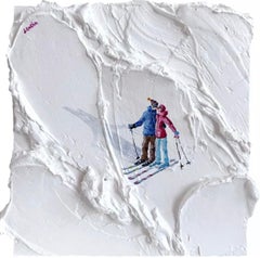 Baiser, 25x25cm, Acrylique sur toile, pâte de texture