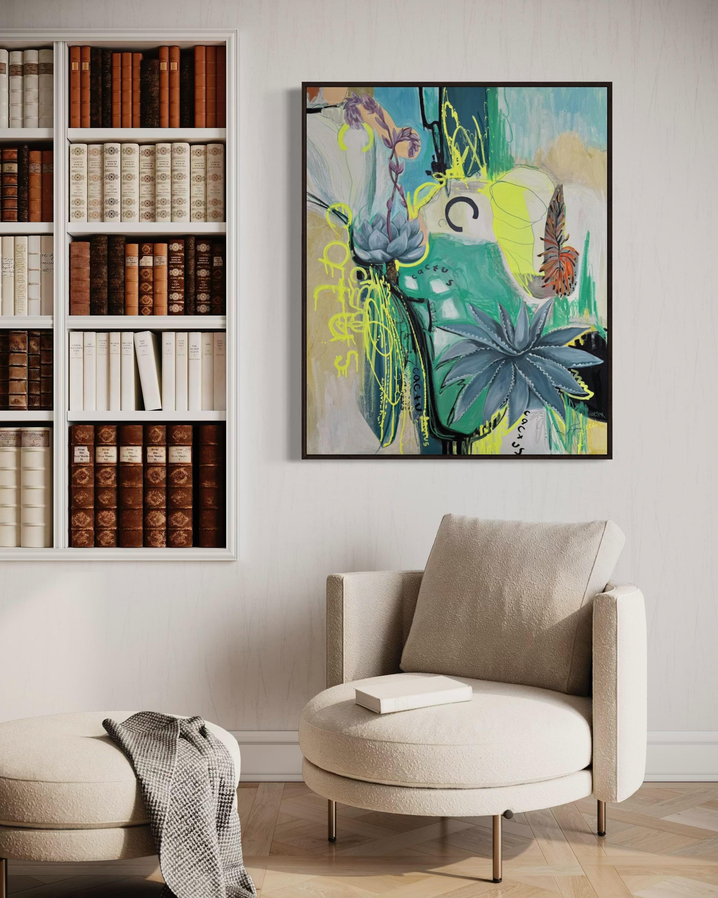 A note about succulents,  Canvas, mixed media, 110x90cm
The work is sold without a frame.