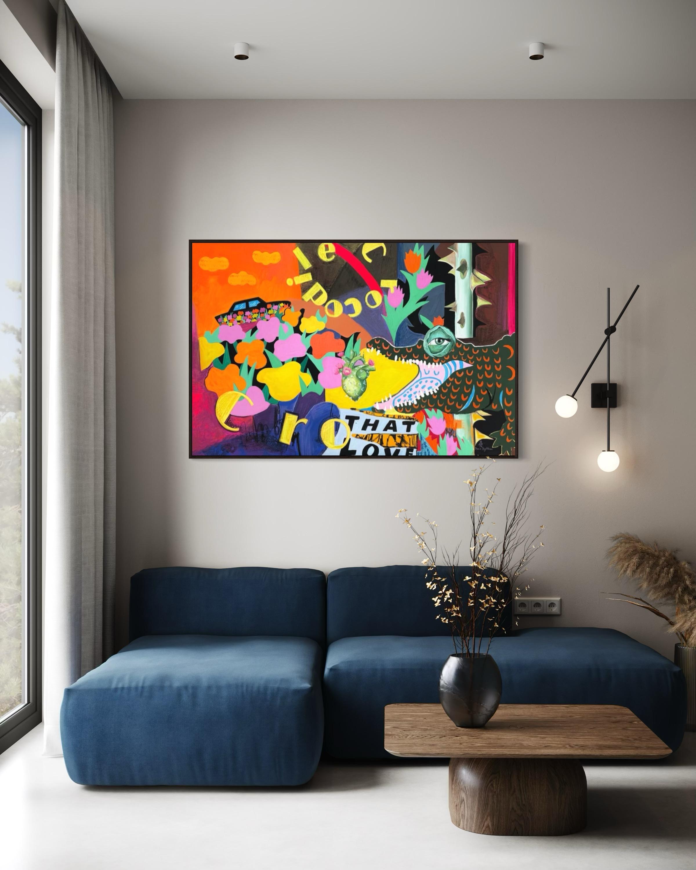 « It's for love », toile, techniques mixtes, 100 x 150 cm en vente 3