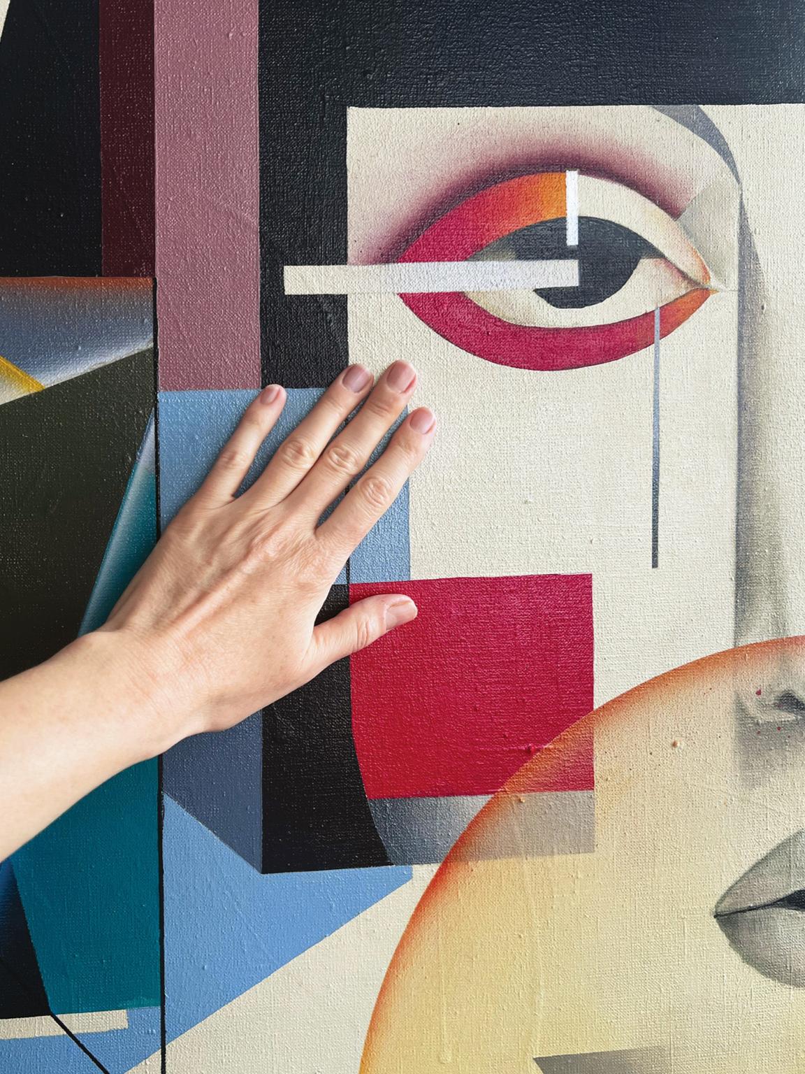 It was windy yesterday 100x100cm, acrylic on canvas For Sale 1