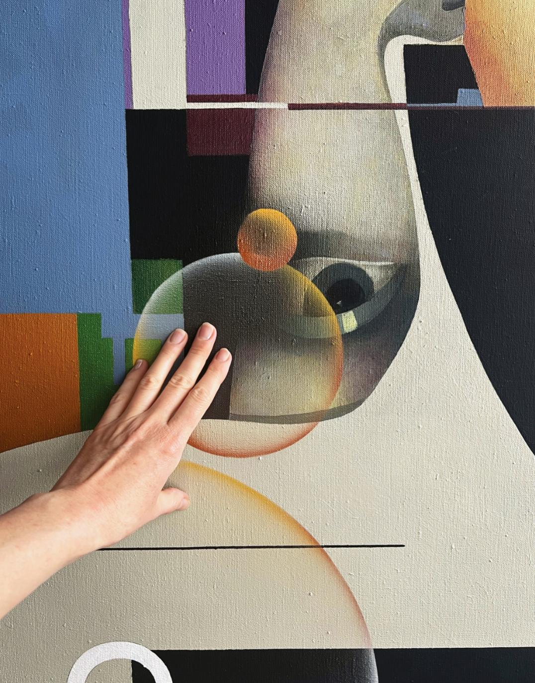 Talk. 110x90cm, acrylic on canvas For Sale 2