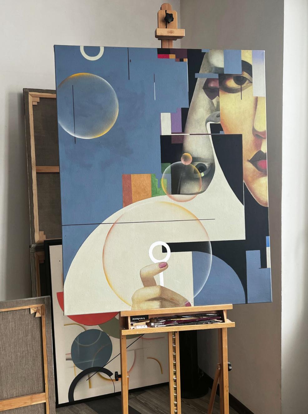 Talk. 110x90cm, acrylic on canvas For Sale 3