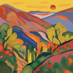 mountain landscape , 70x70cm, print on canvas.Edition 20 pcs.