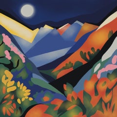 mountain landscape , 70x70cm, print on canvas.Edition 20 pcs.