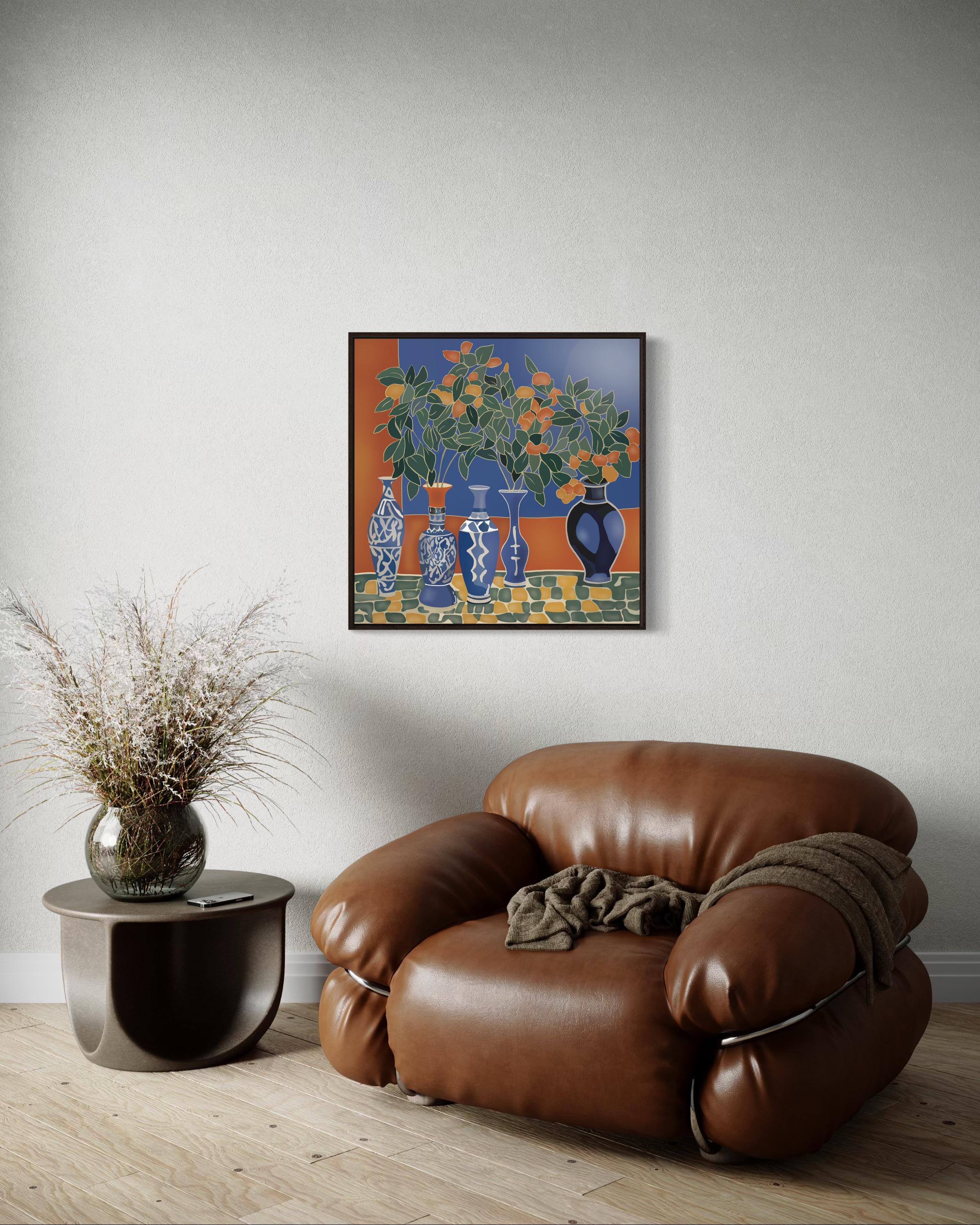 Maroc, 70x70cm, impression sur toile, édition 20 pièces. - Pop Art Print par Nina Tsoriti