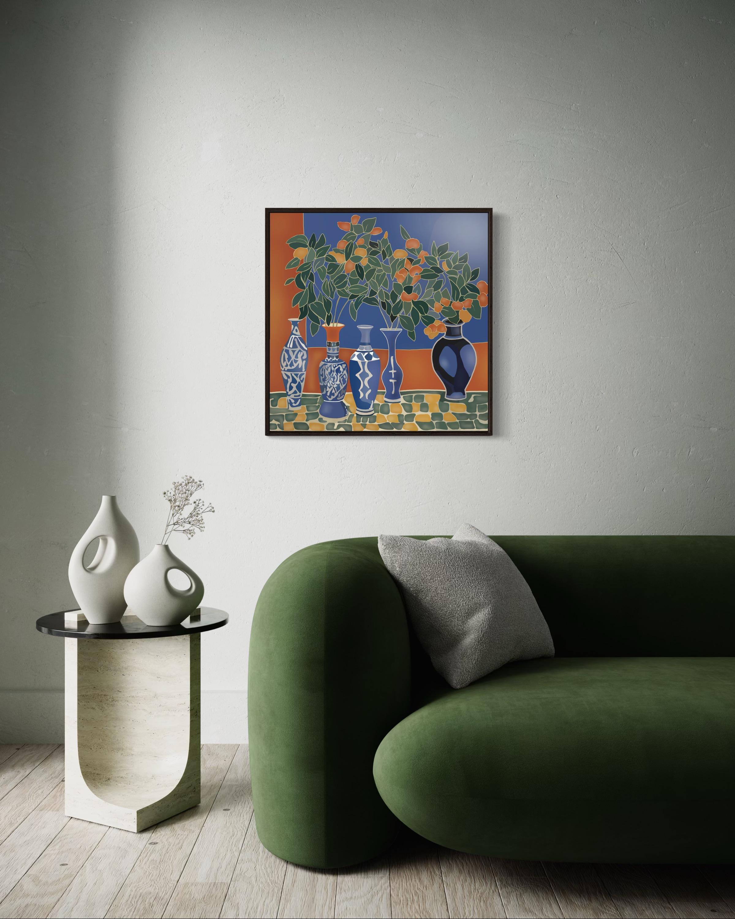 Maroc, 70x70cm, impression sur toile, édition 20 pièces. - Gris Interior Print par Nina Tsoriti