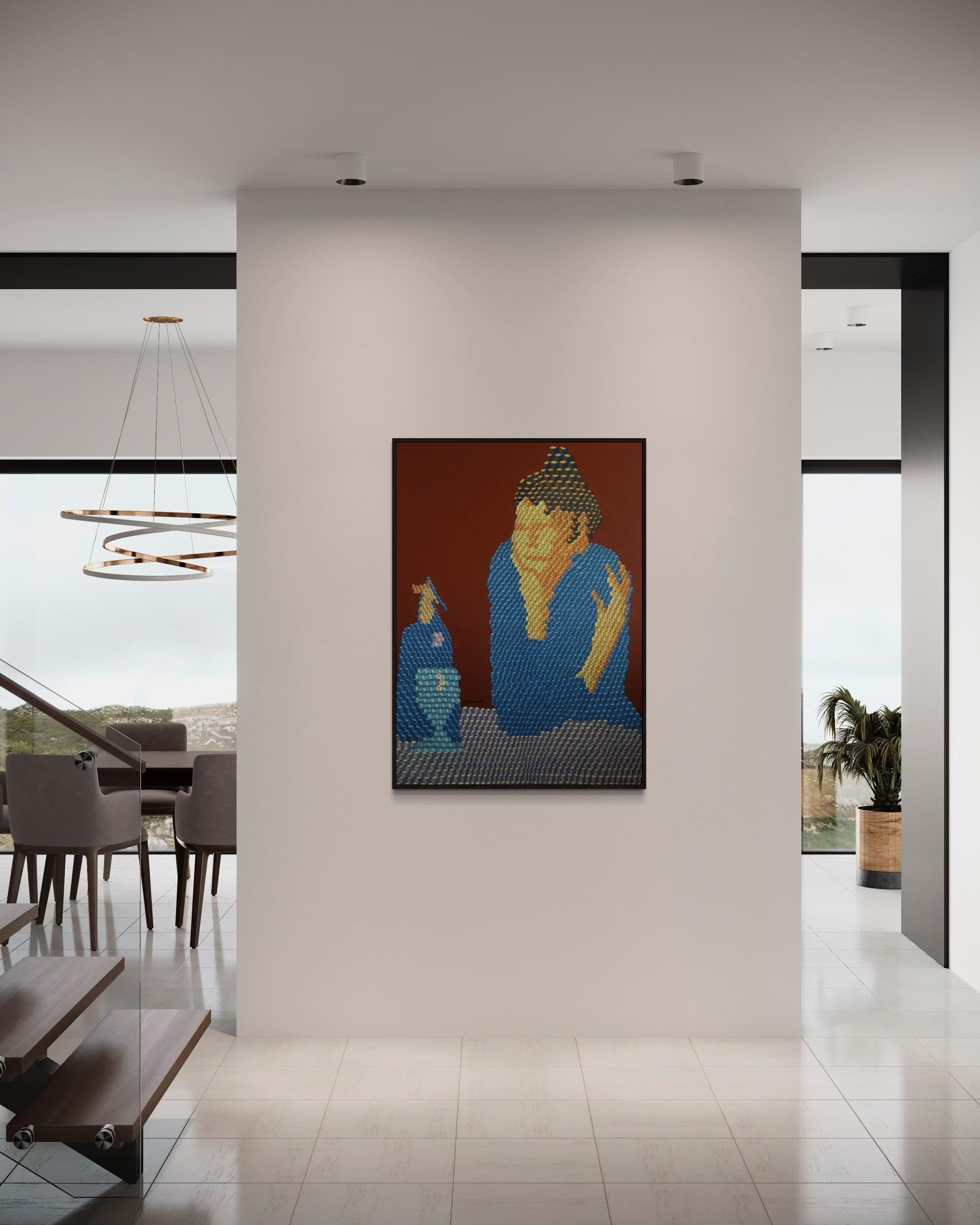 Absinthe drinker, 120x90cm, acrylic on canvas For Sale 1