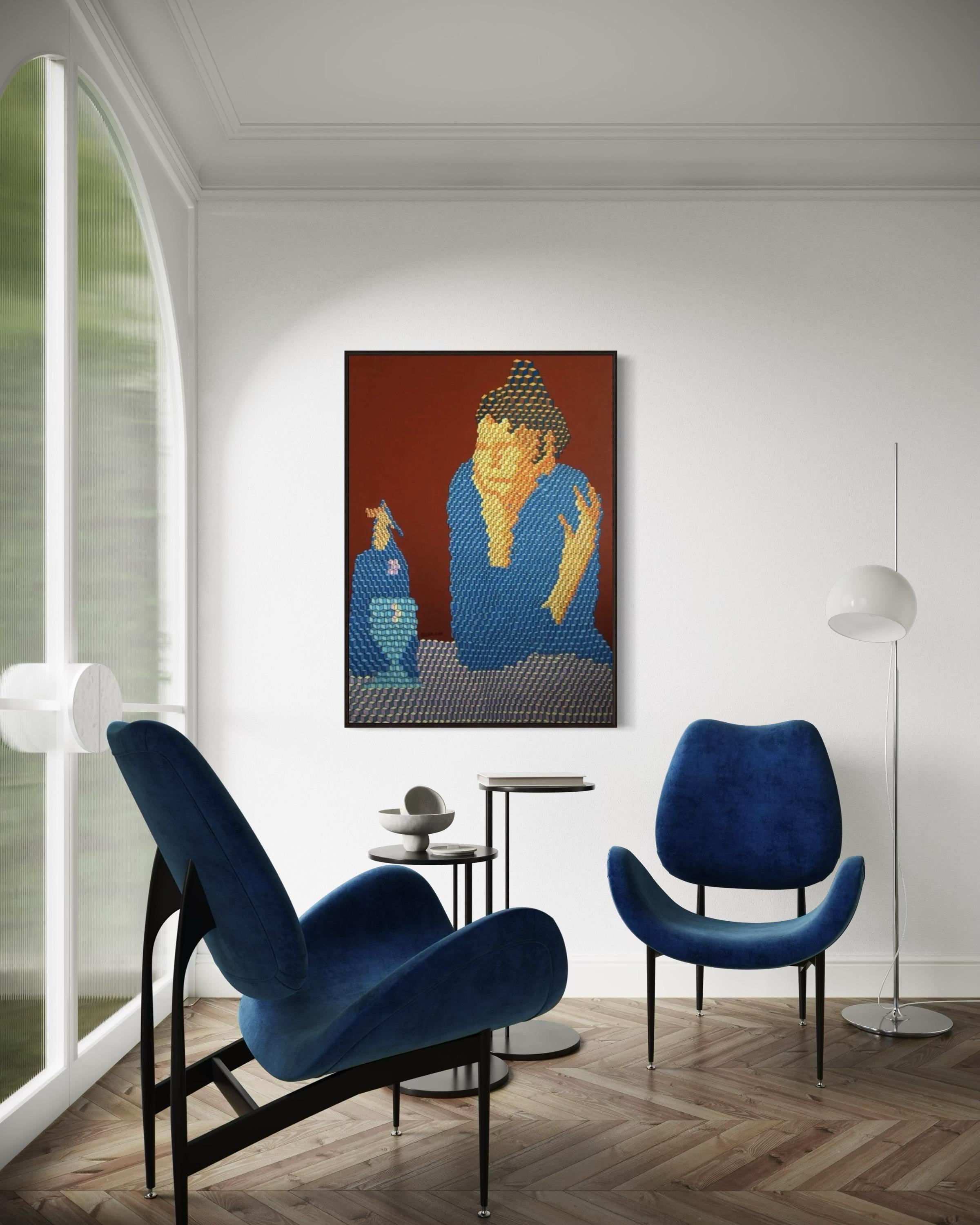 Absinthe drinker, 120x90cm, acrylic on canvas For Sale 2