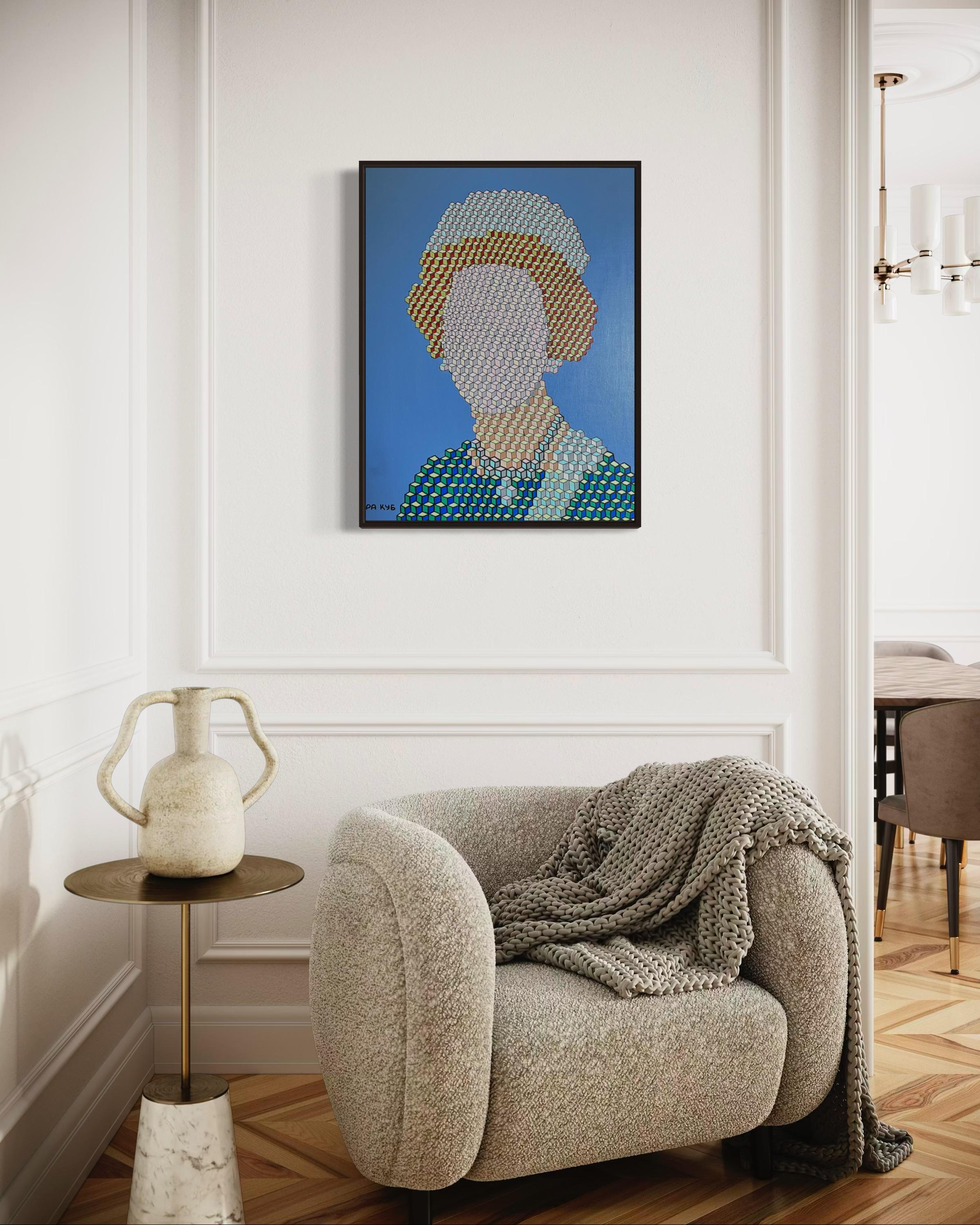 Elizabeth II, 80x60cm, acrylic on canvas For Sale 1