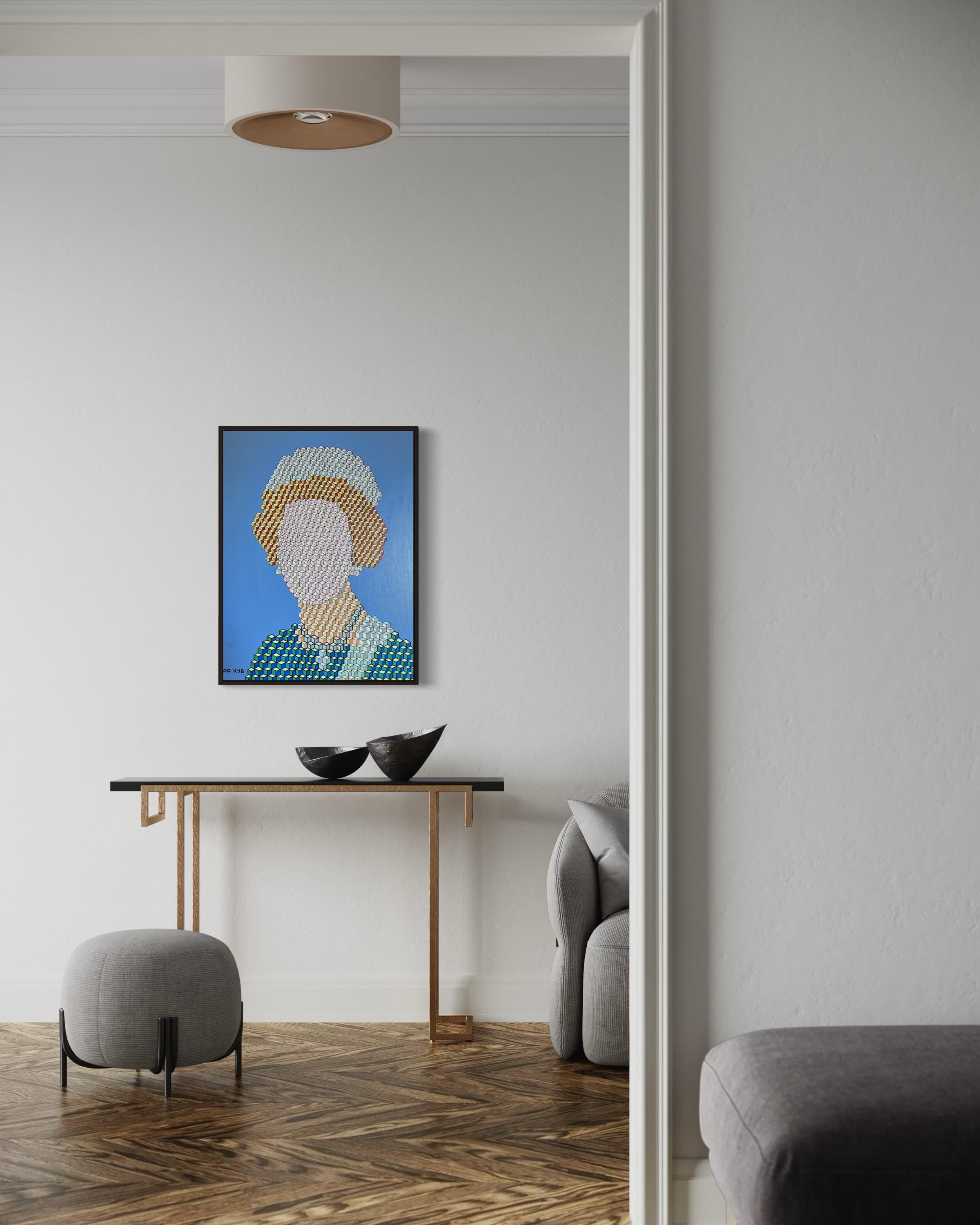 Elizabeth II, 80x60cm, acrylic on canvas For Sale 2