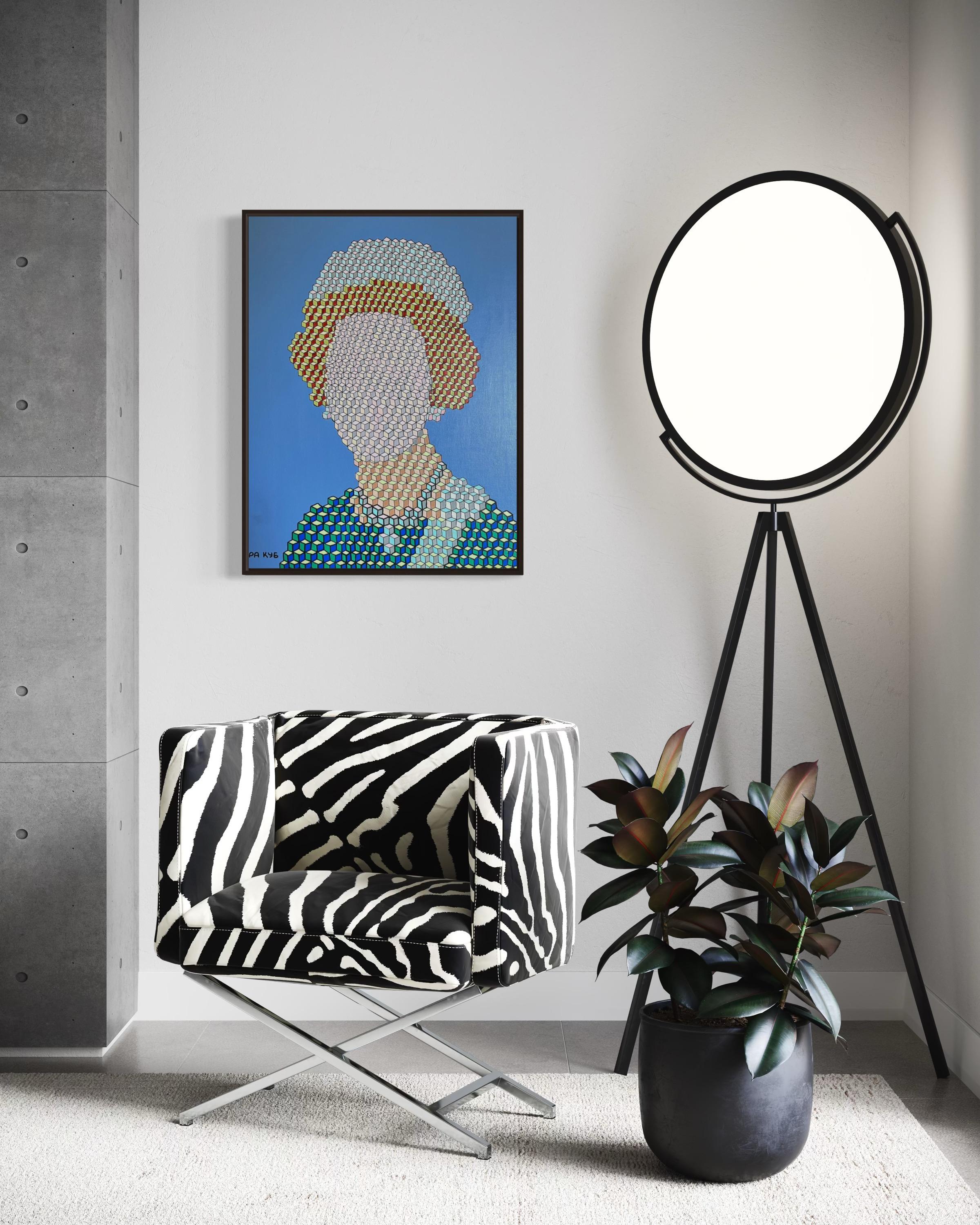 Elizabeth II, 80x60cm, acrylic on canvas For Sale 6