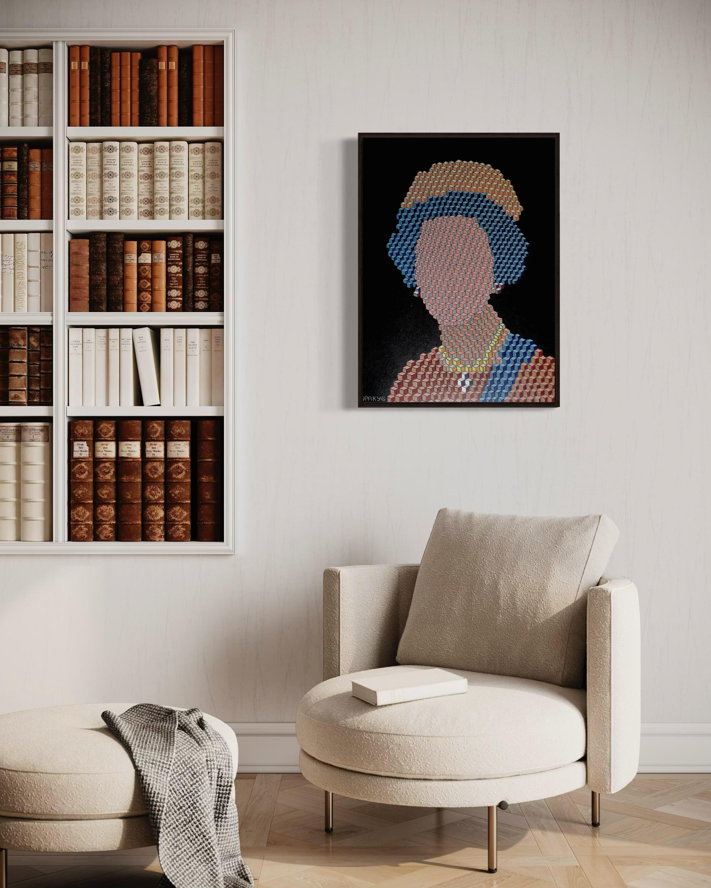 Elizabeth II, 80x60cm, acrylic on canvas - Contemporary Art by Ira Kub
