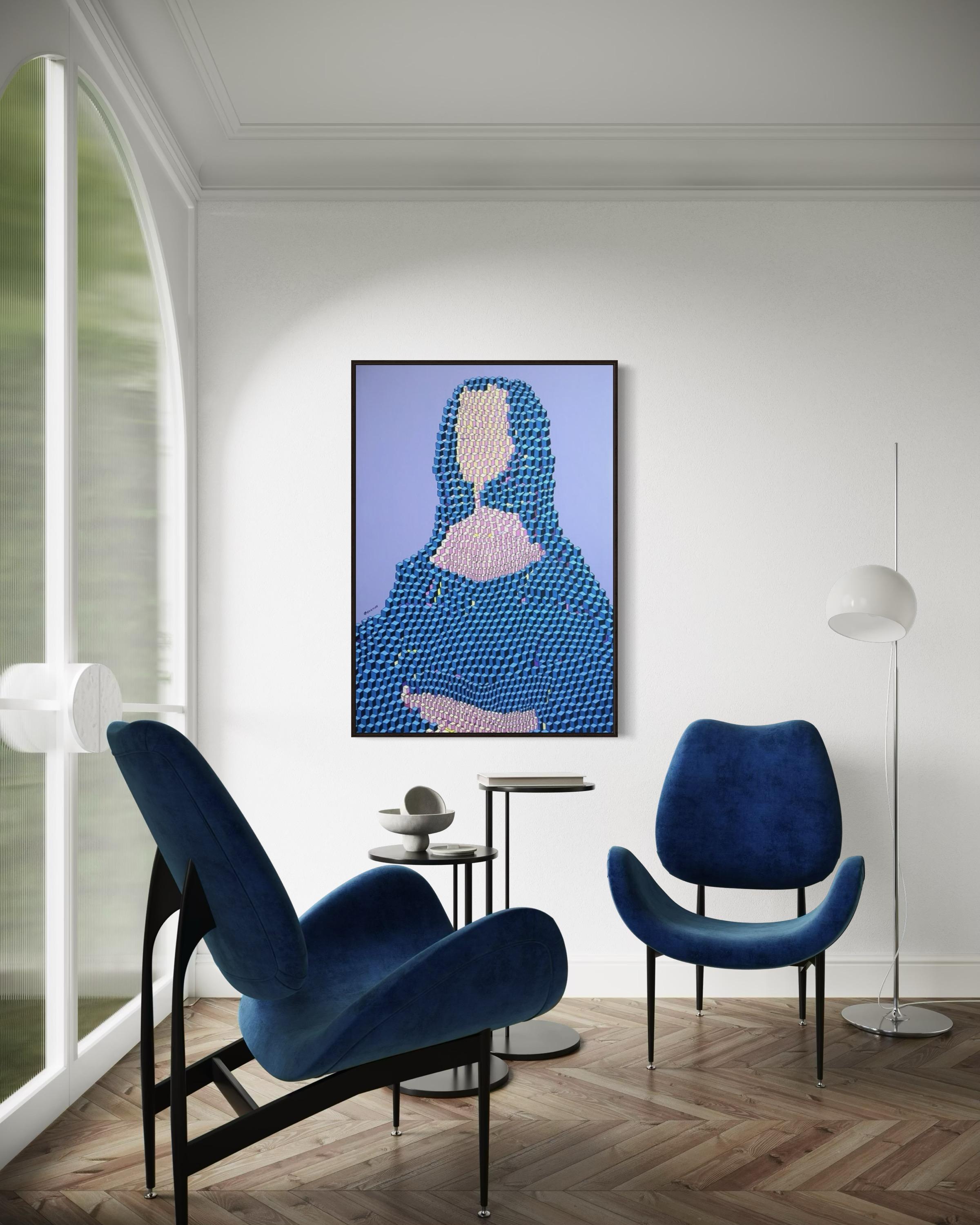 Mona Lisa, 120x80cm, acrylic on canvas For Sale 4