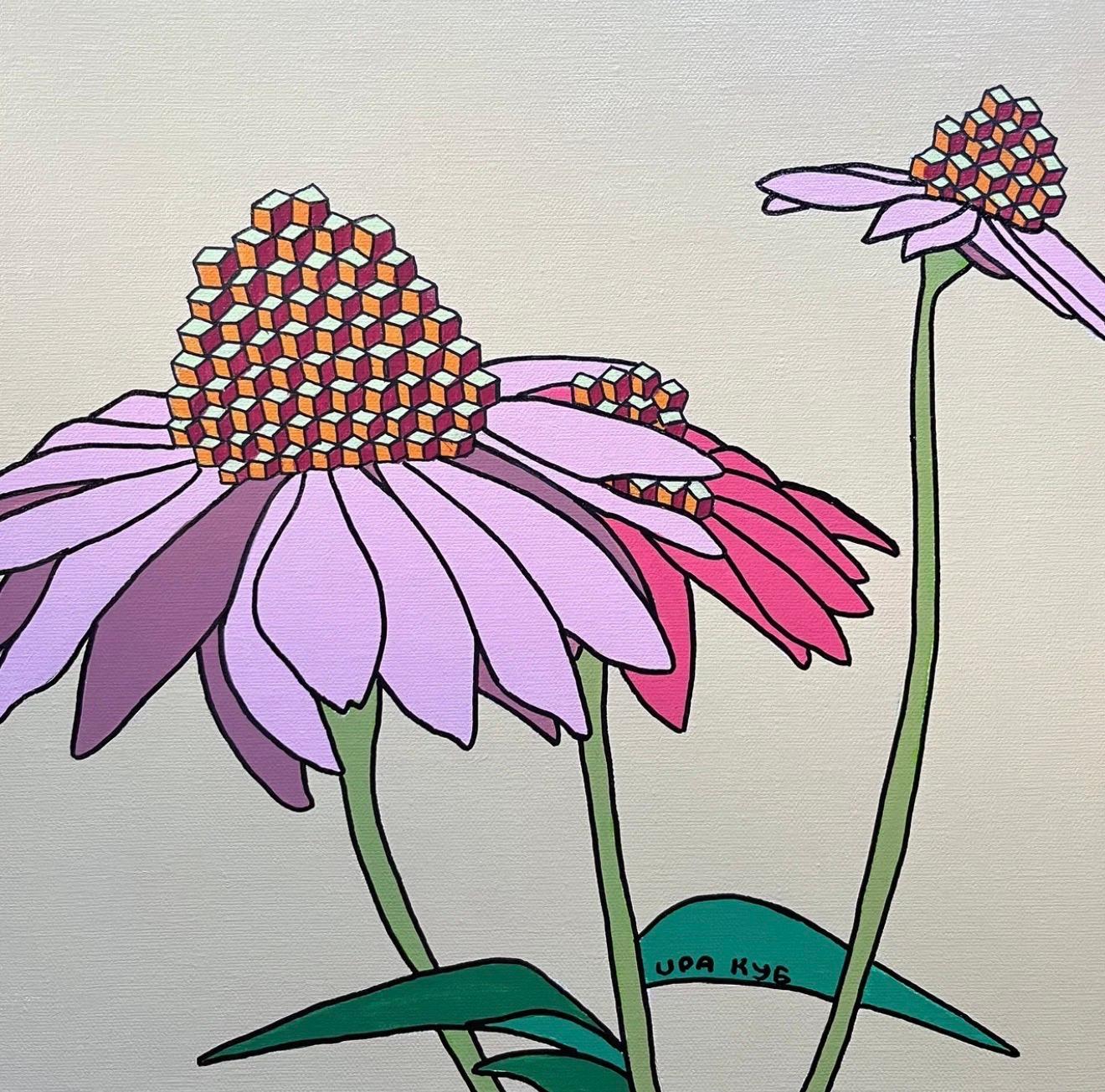 Flowers , 40x40cm, acrylic on canvas